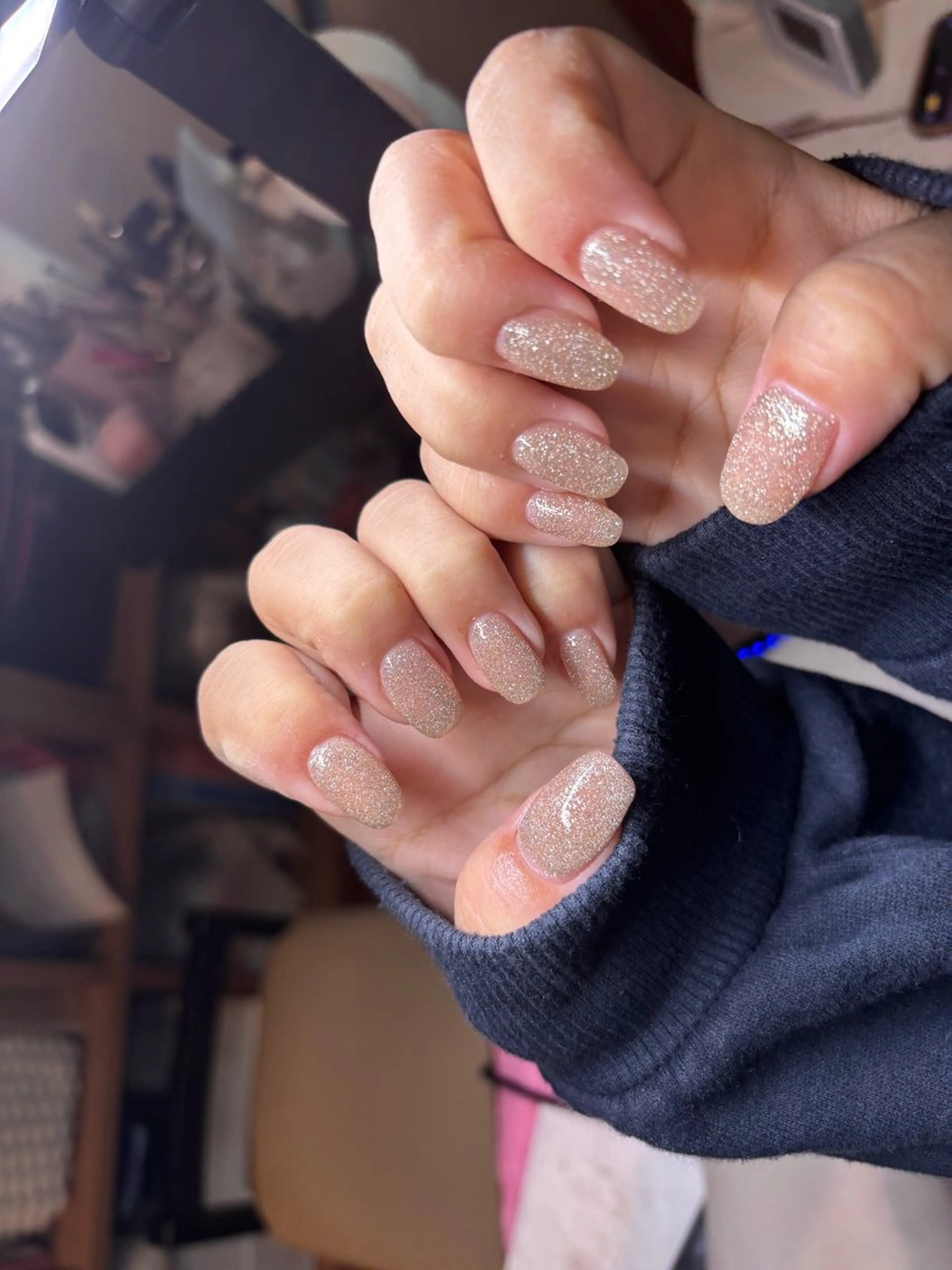 ネイル フラッシュネイル キラキラネイル ラメ(グリッター) Shadow nailのネイルデザイン