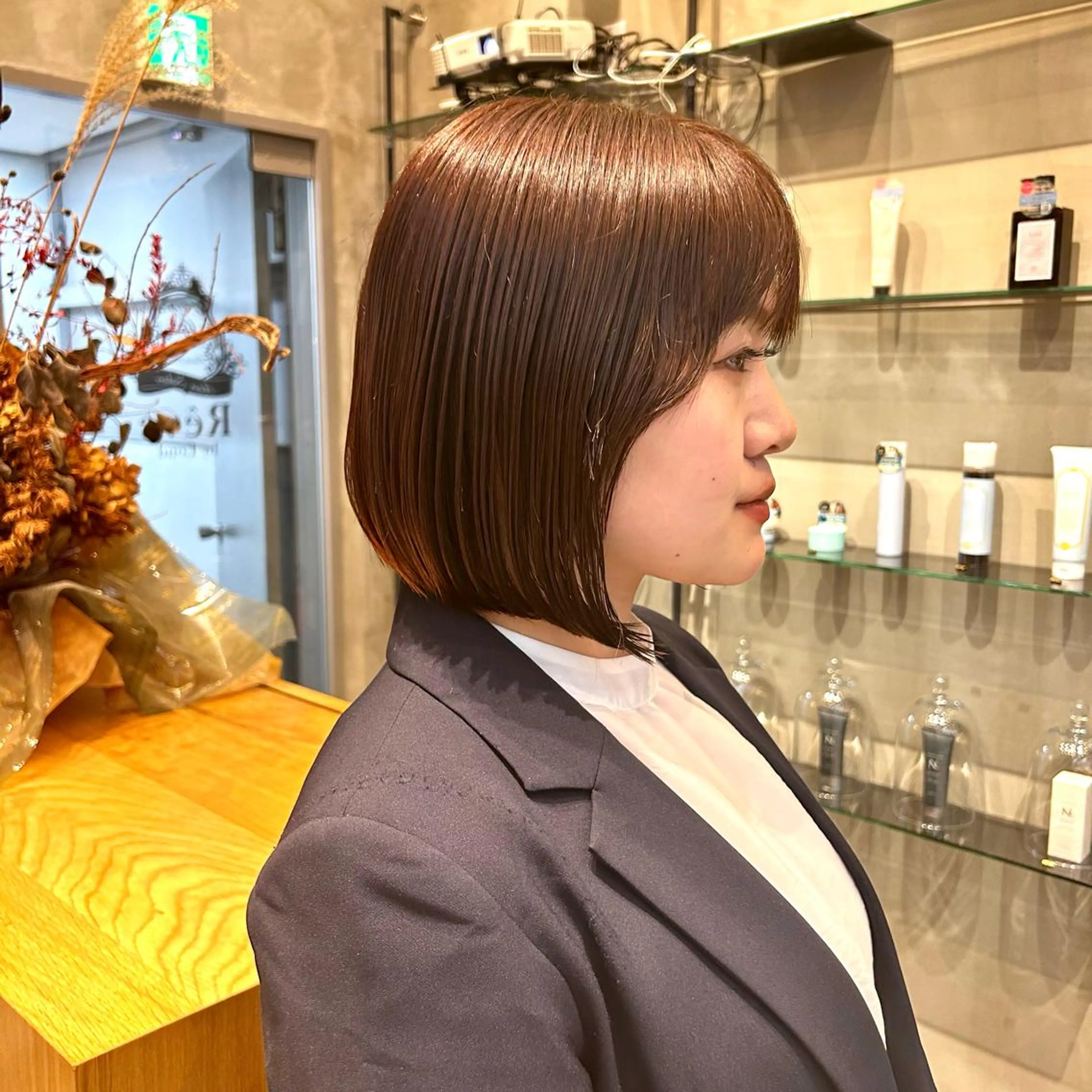 ショート 縮毛矯正・似合わせ タナカ レイヤのヘアスタイル