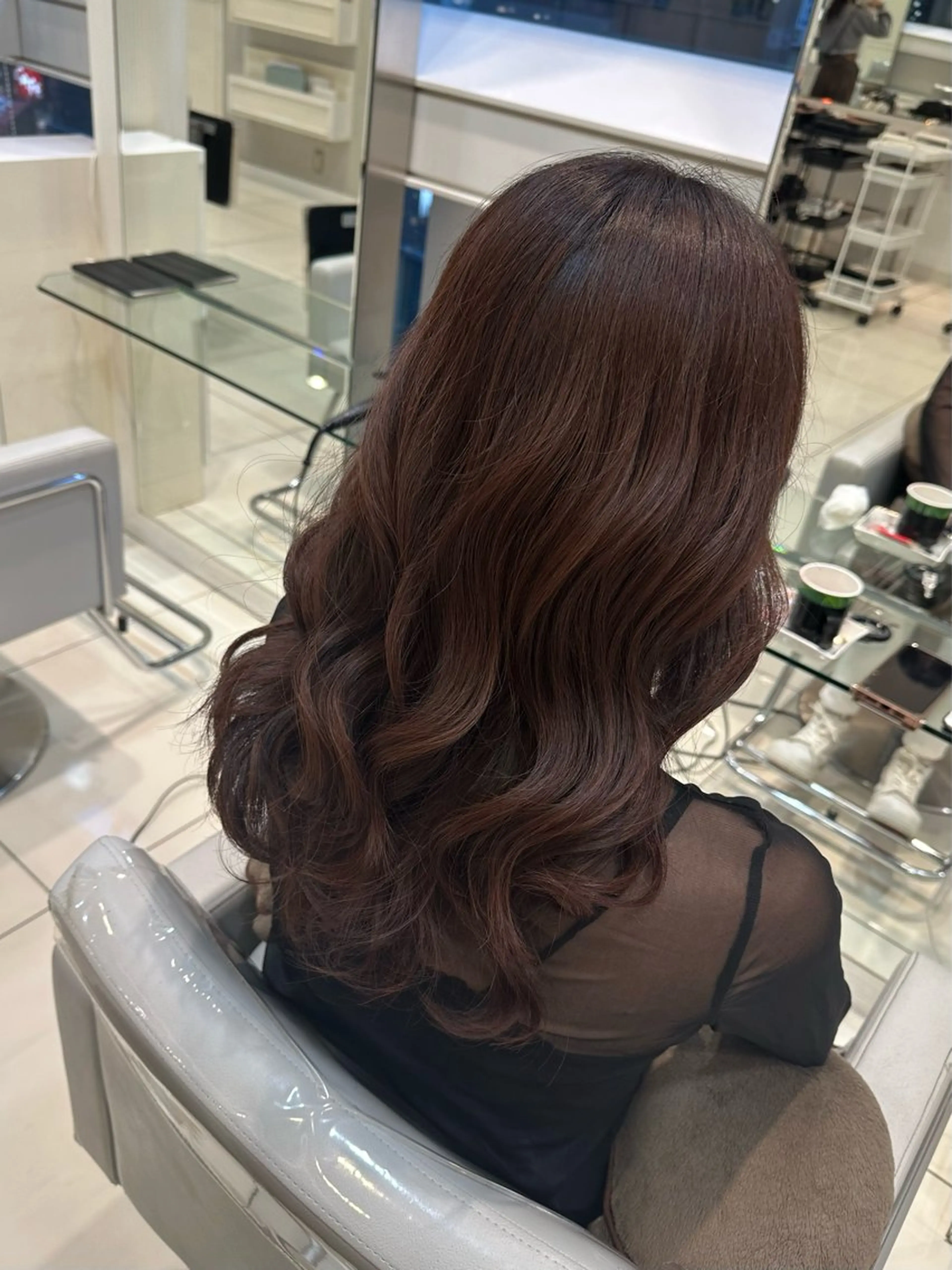 ロング カラー ブラウンカラー ピンクカラー ピンクブラウン ︎︎☁🧺チヒロ モデル募集🧺︎︎☁のヘアスタイル