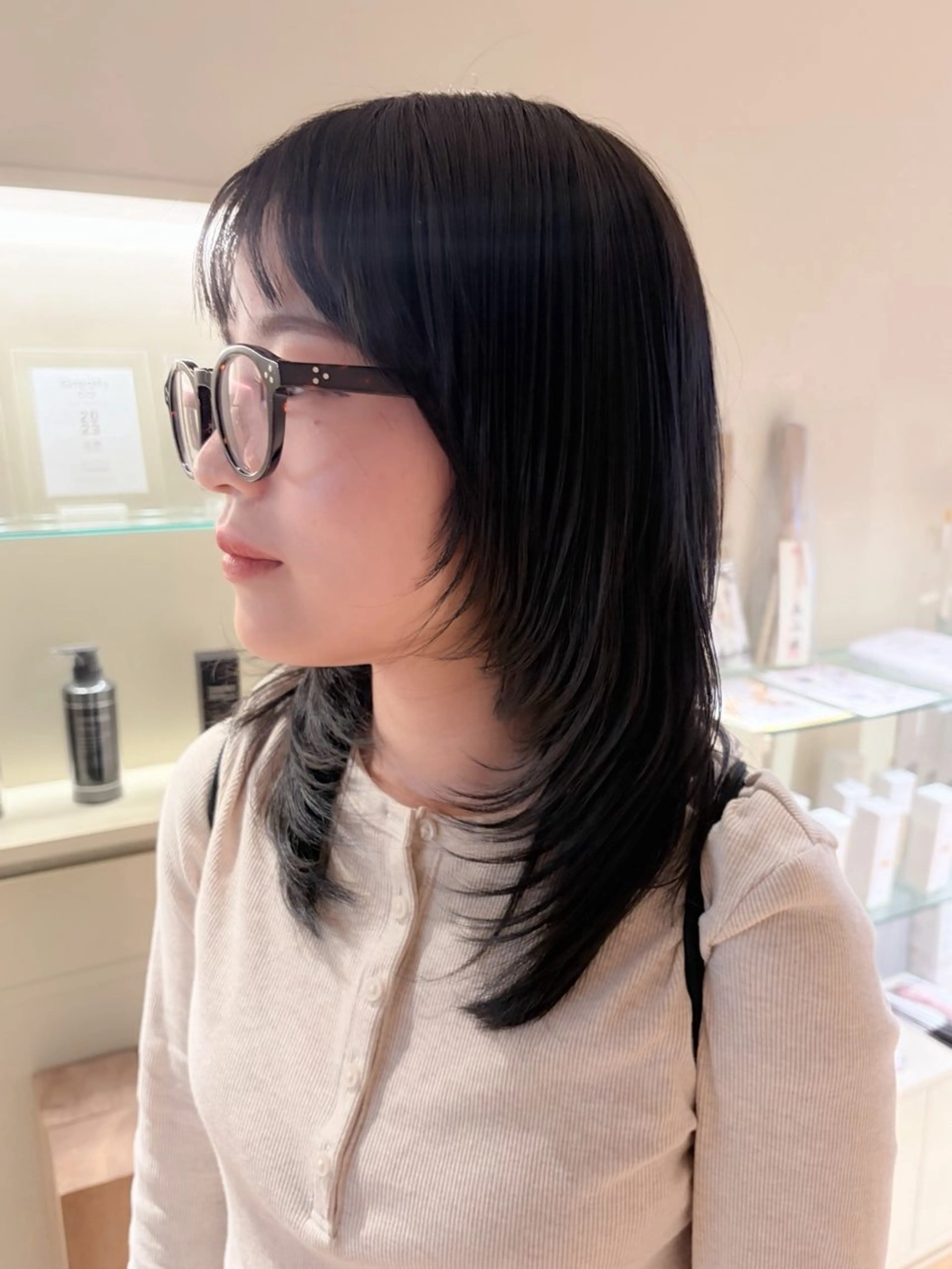 ミディアム ハッシュカット カット ヘアカラー Raykyoto烏丸 kahoのヘアスタイル