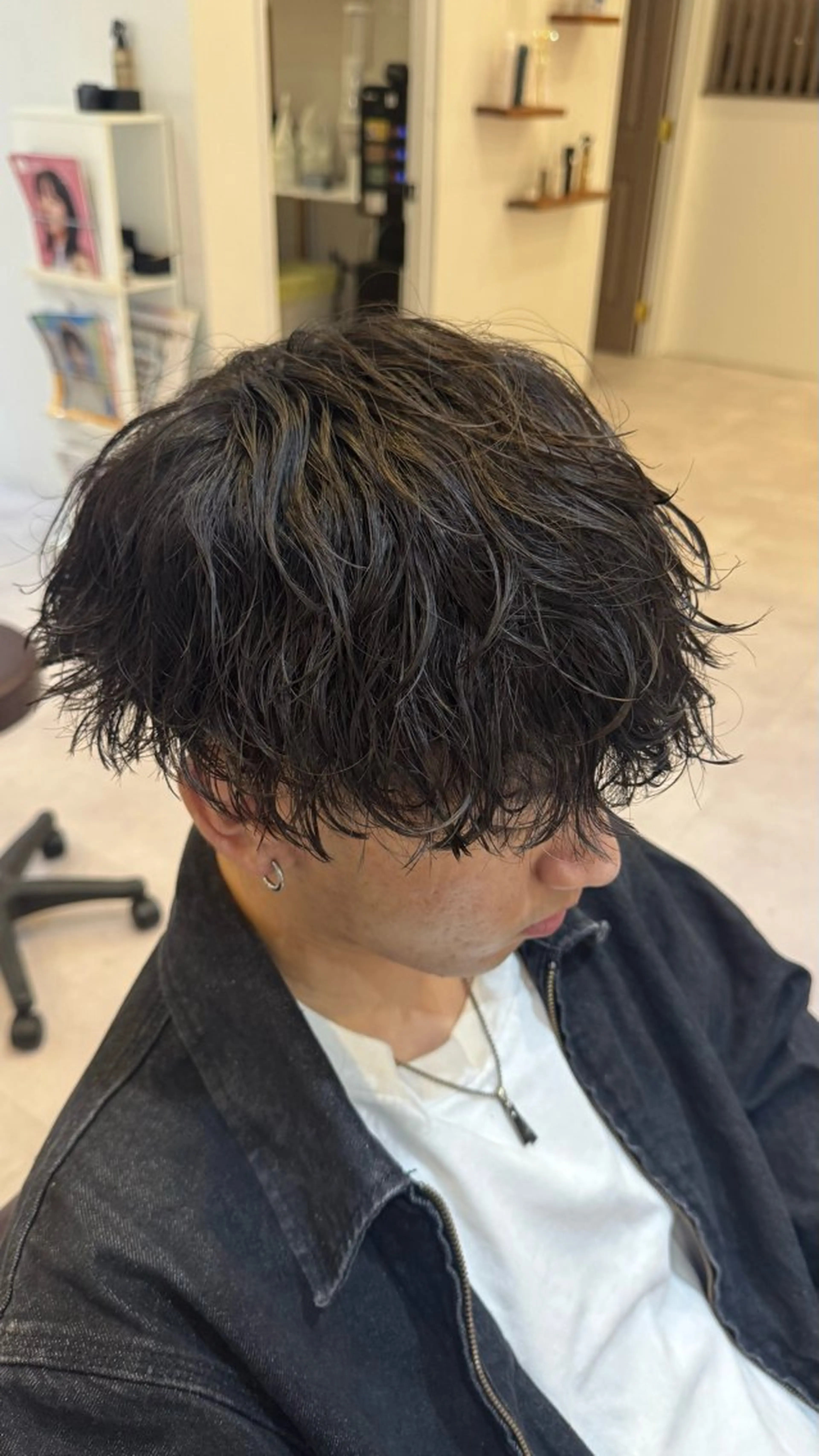 パーマ メンズ メンズパーマ カット パーマ 松ヶ迫 珠里のヘアスタイル