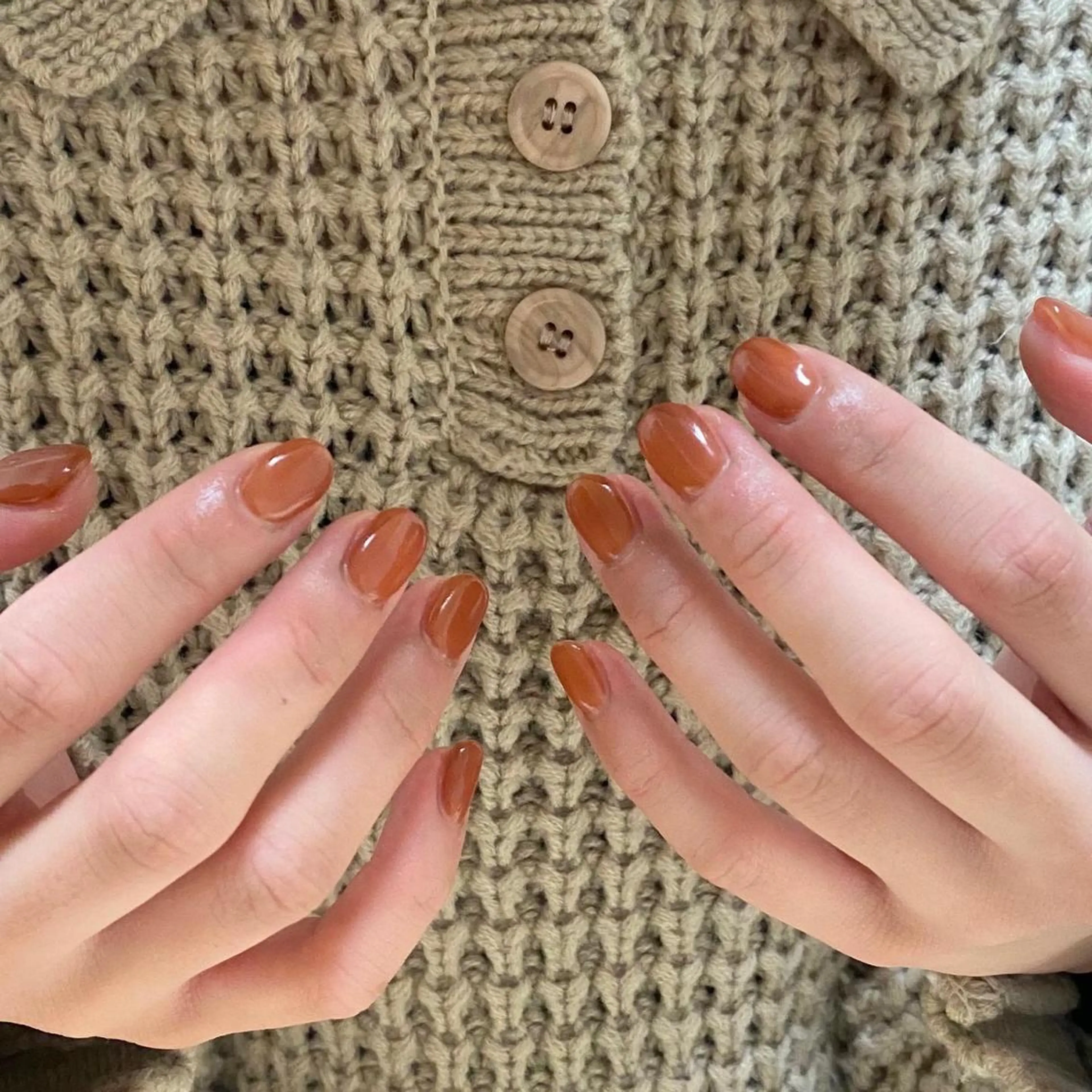 ネイル ワンカラーネイル オレンジ シンプルネイル h.ours _のネイルデザイン