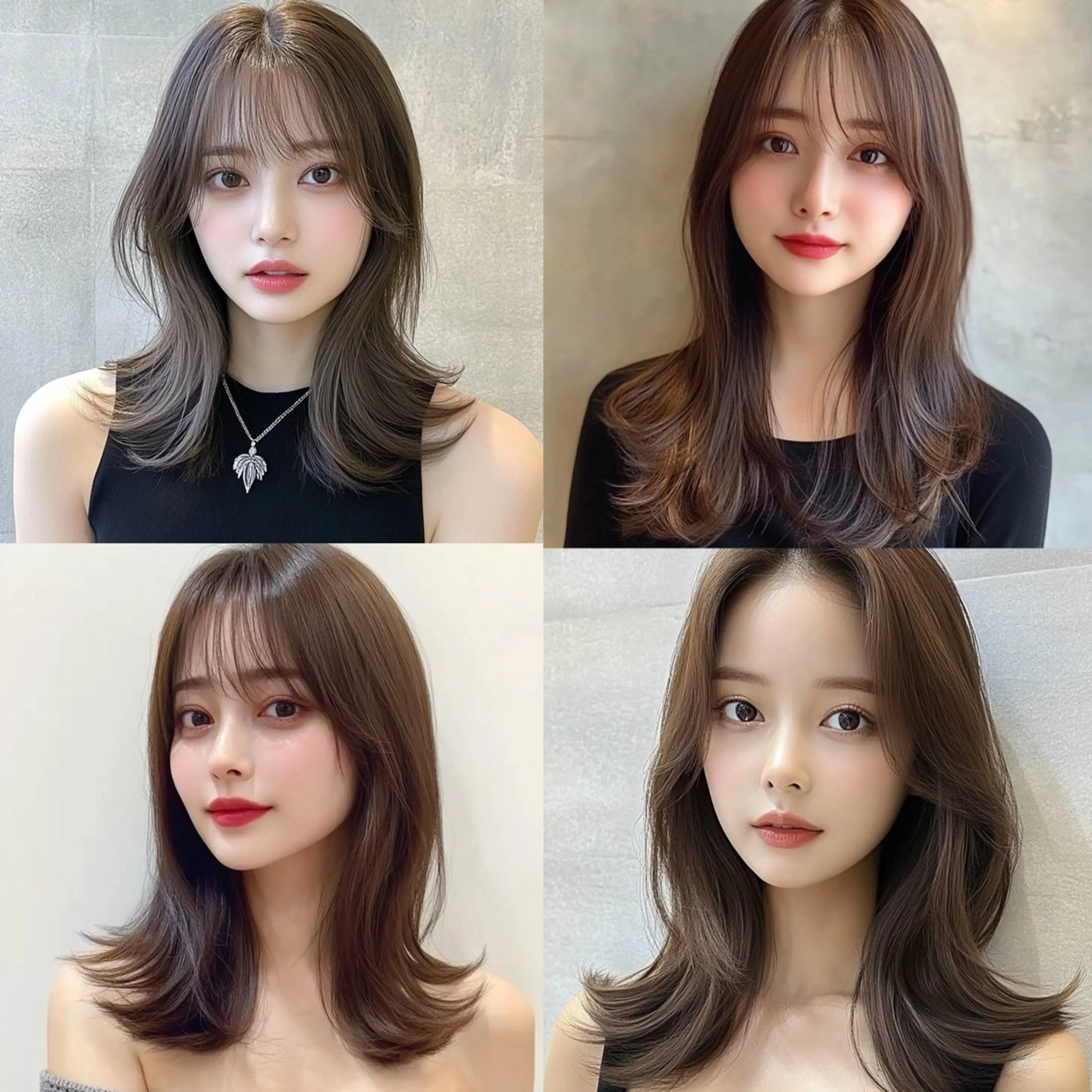 ミディアム カラー カット トリートメント レイヤー×顔周 り×髪質改善/MIUのヘアスタイル