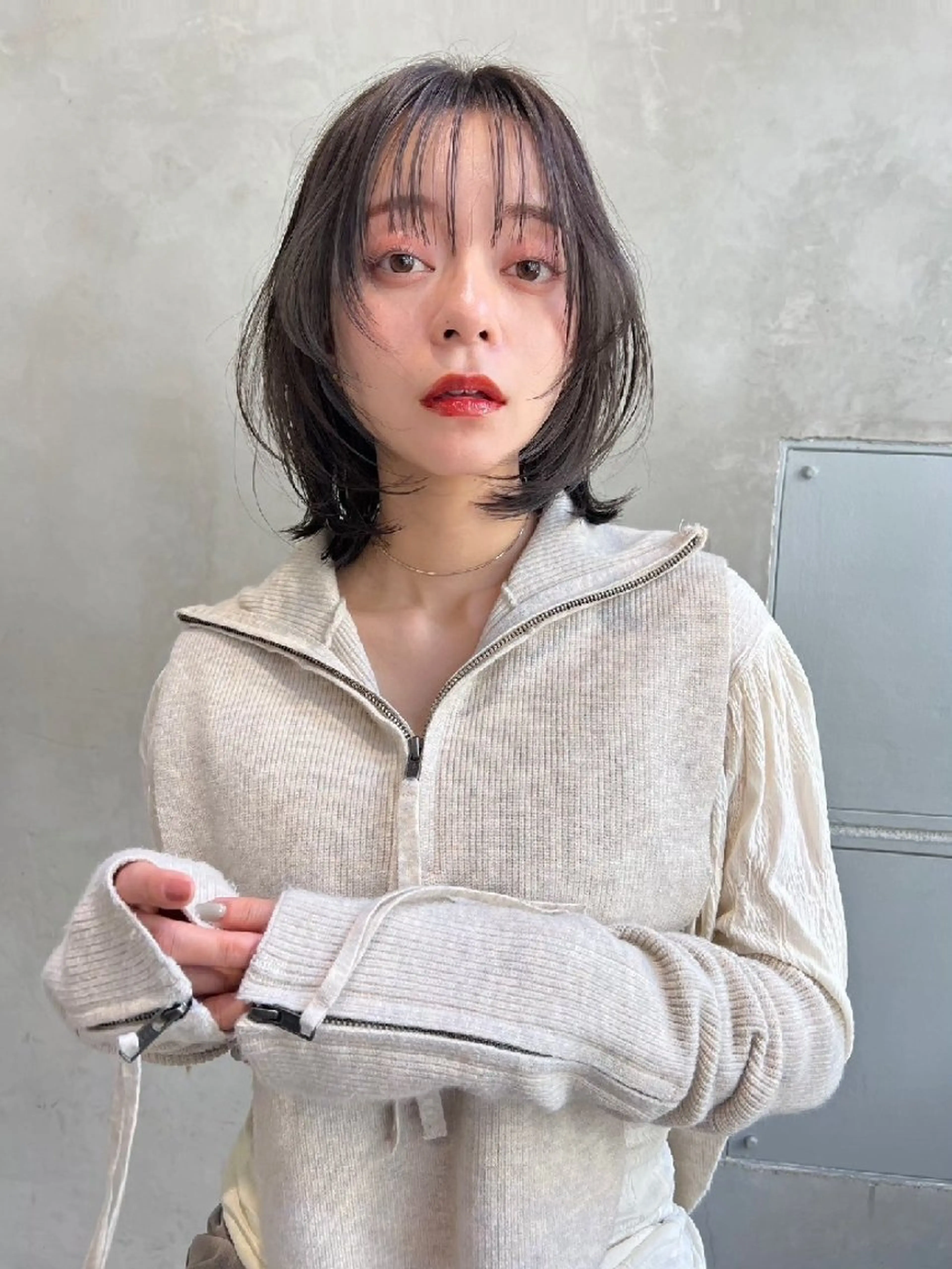 ミディアム カラー ヘアアレンジ 【毛流れヘア】 人気No.1/ユウキのヘアスタイル