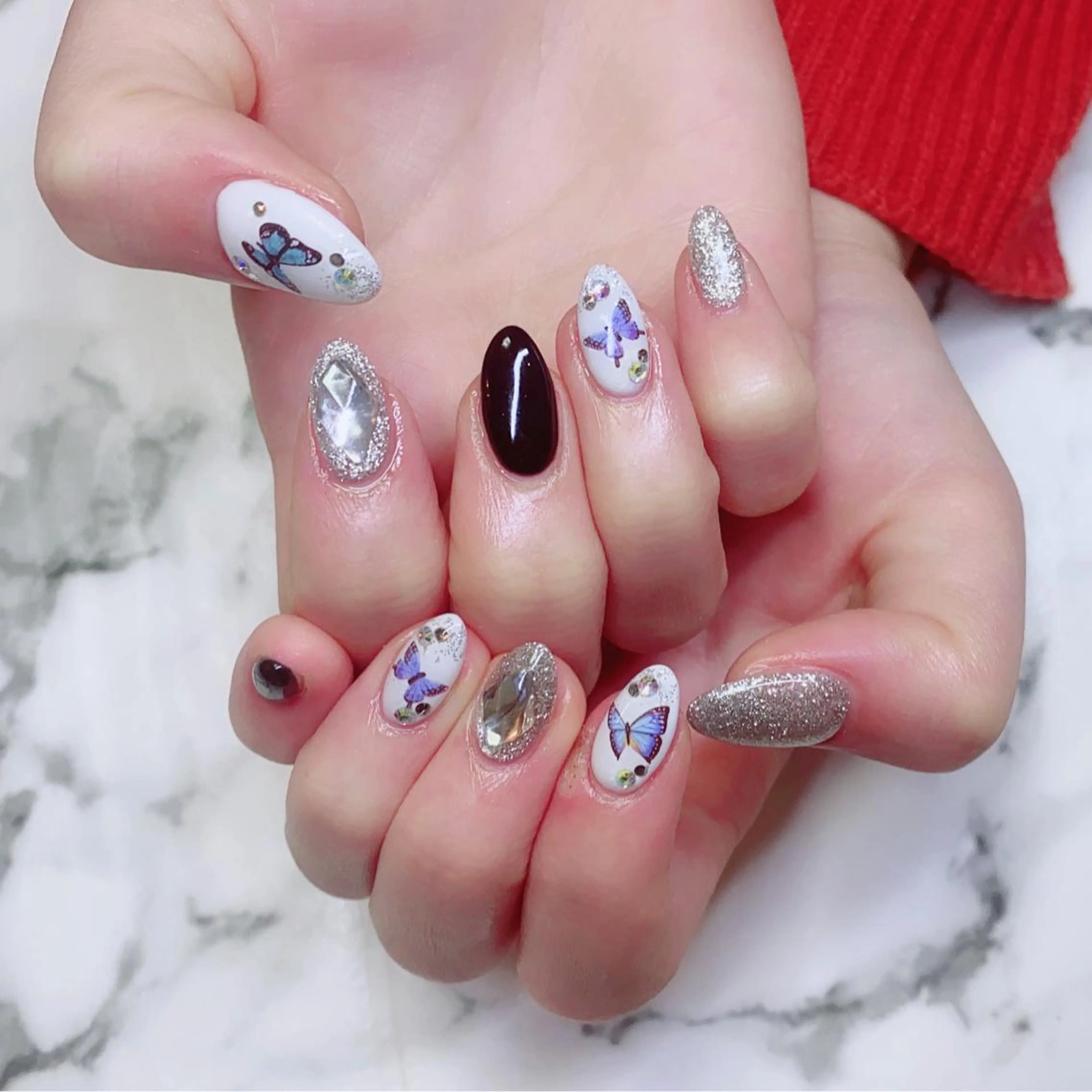 ロング カラー ネイル アートネイル 長さ出し Q Free nailsのネイルデザイン