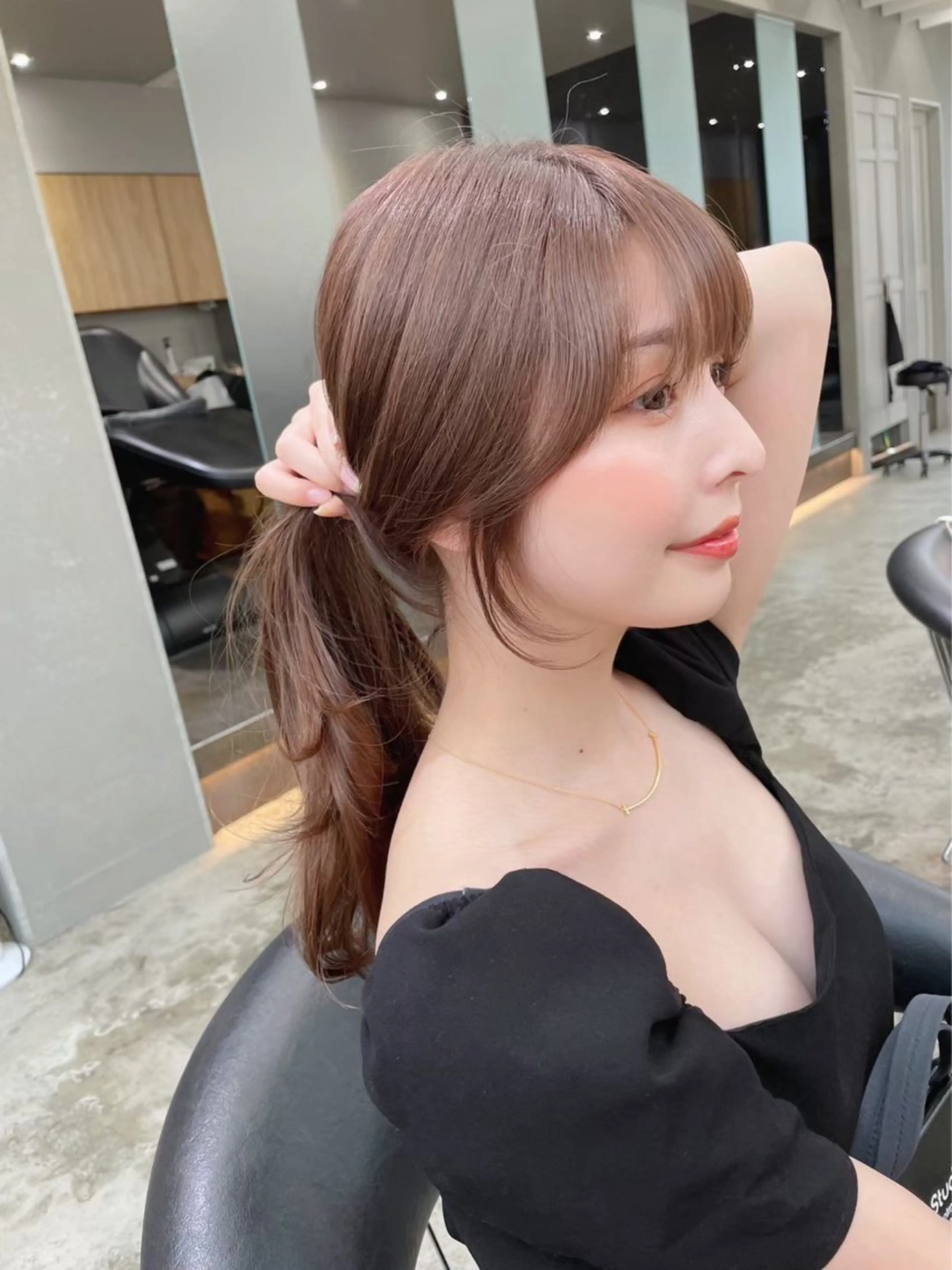 ミディアム カラー カット ヘアカラー トリートメント 顔周り/ブリーチなし /縮毛矯正🫧伊勢のヘアスタイル