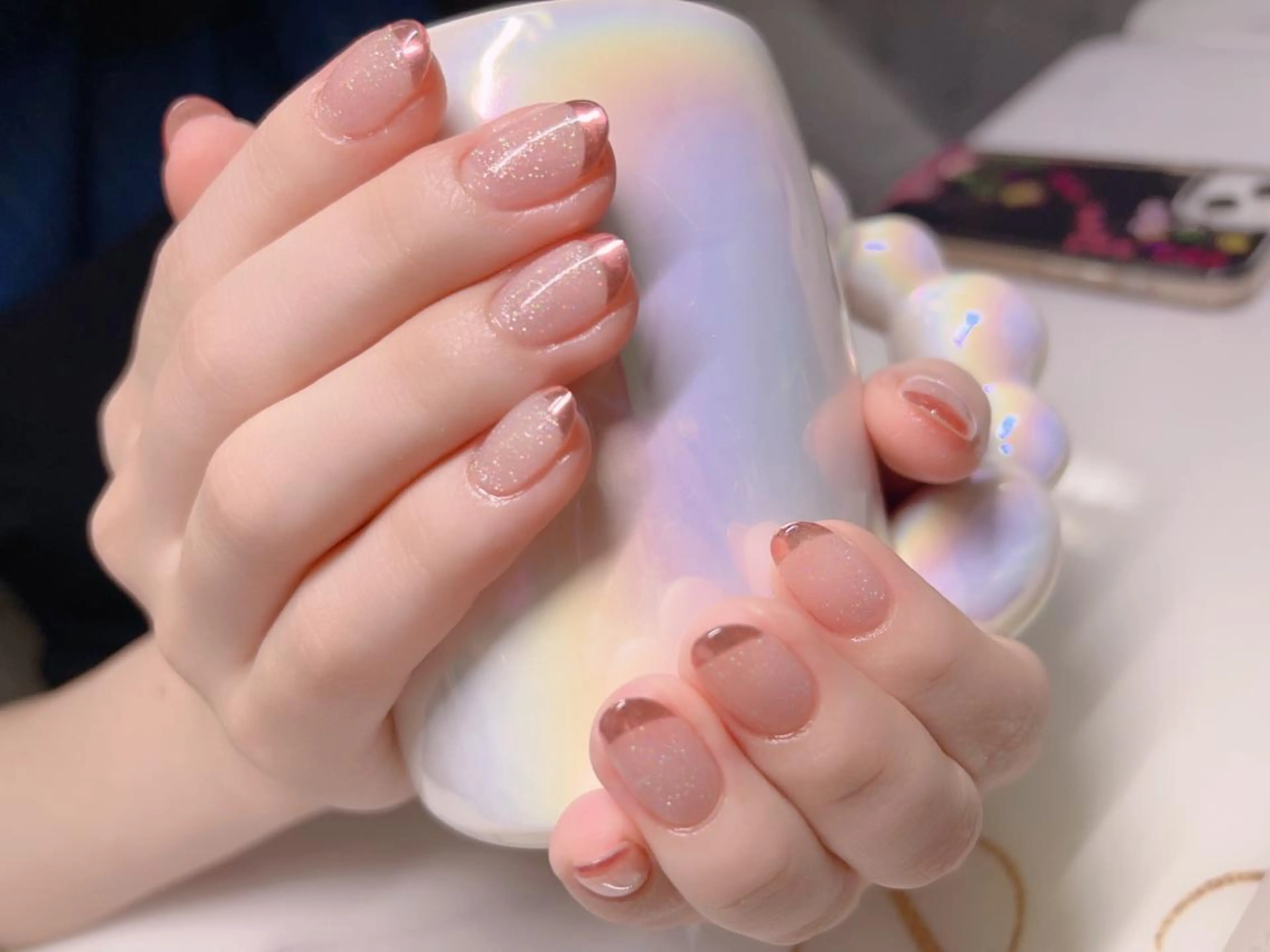 ネイル フレンチネイル ミラーネイル ハンドネイル インフィニティ ネイルサロンのネイルデザイン