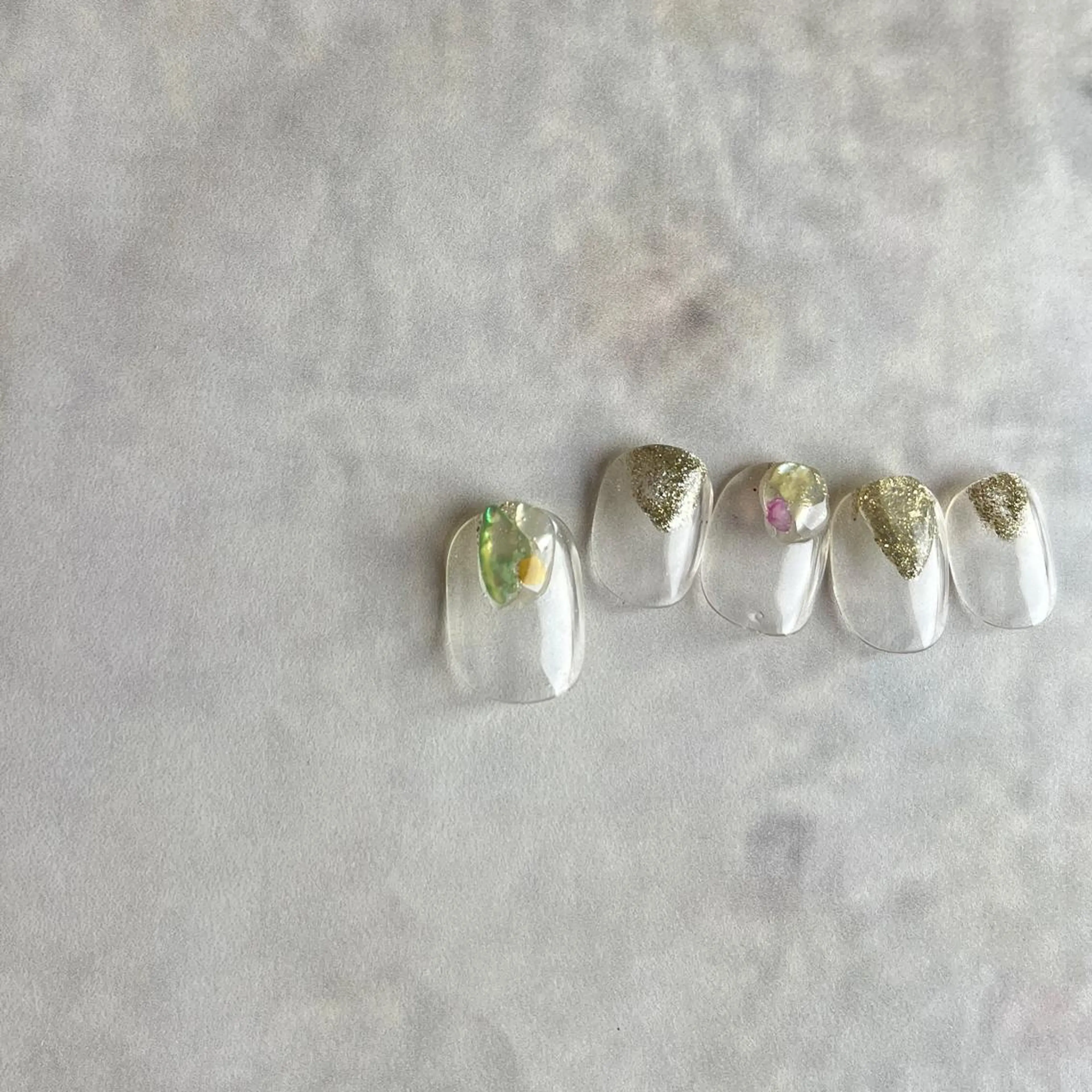 ネイル クリアネイル ぷっくりネイル 春ネイル 夏ネイル フリーランス¨̮⃝ ネイリストOKADAのネイルデザイン