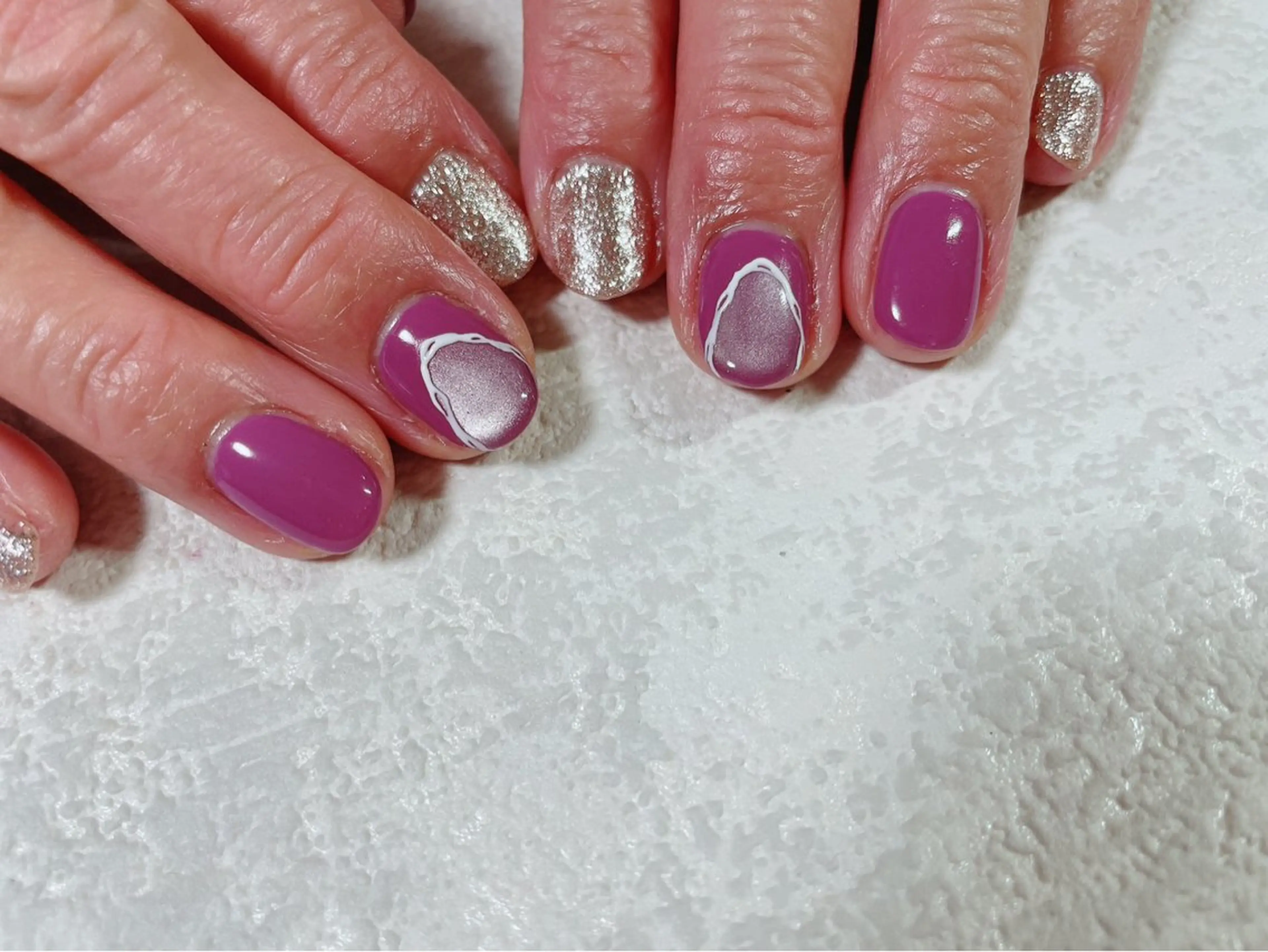 ネイル ジェルネイル 韓国ネイル マグネットネイル メンズネイル ワンカラーネイル kiki nail たまプラーザのネイルデザイン