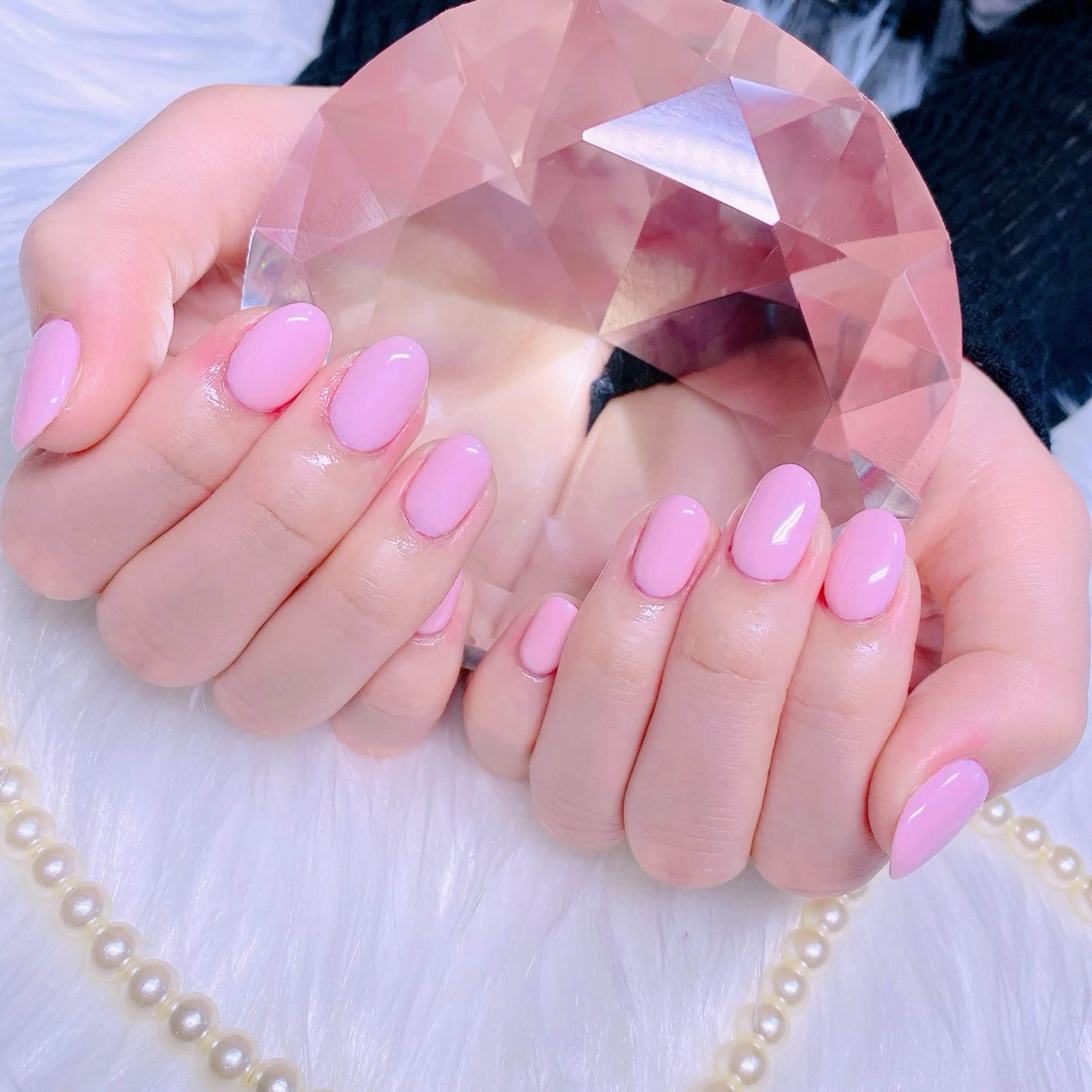 ネイル オフィスネイル ワンカラーネイル ピンク Nail Yunaのネイルデザイン