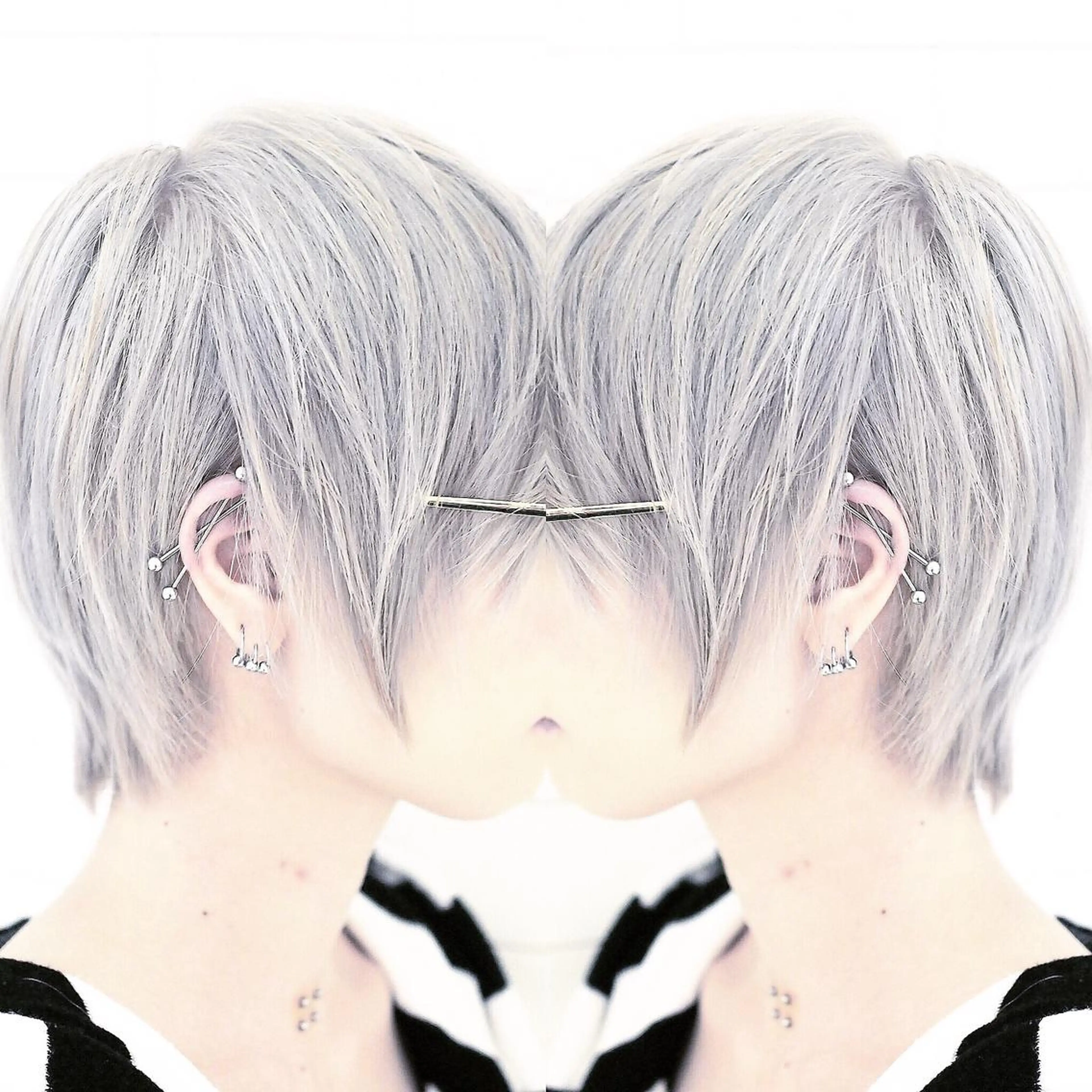 ショート カラー アッシュ ブリーチ ホワイトアッシュ 及川シゲル 髪質改善講師のヘアスタイル