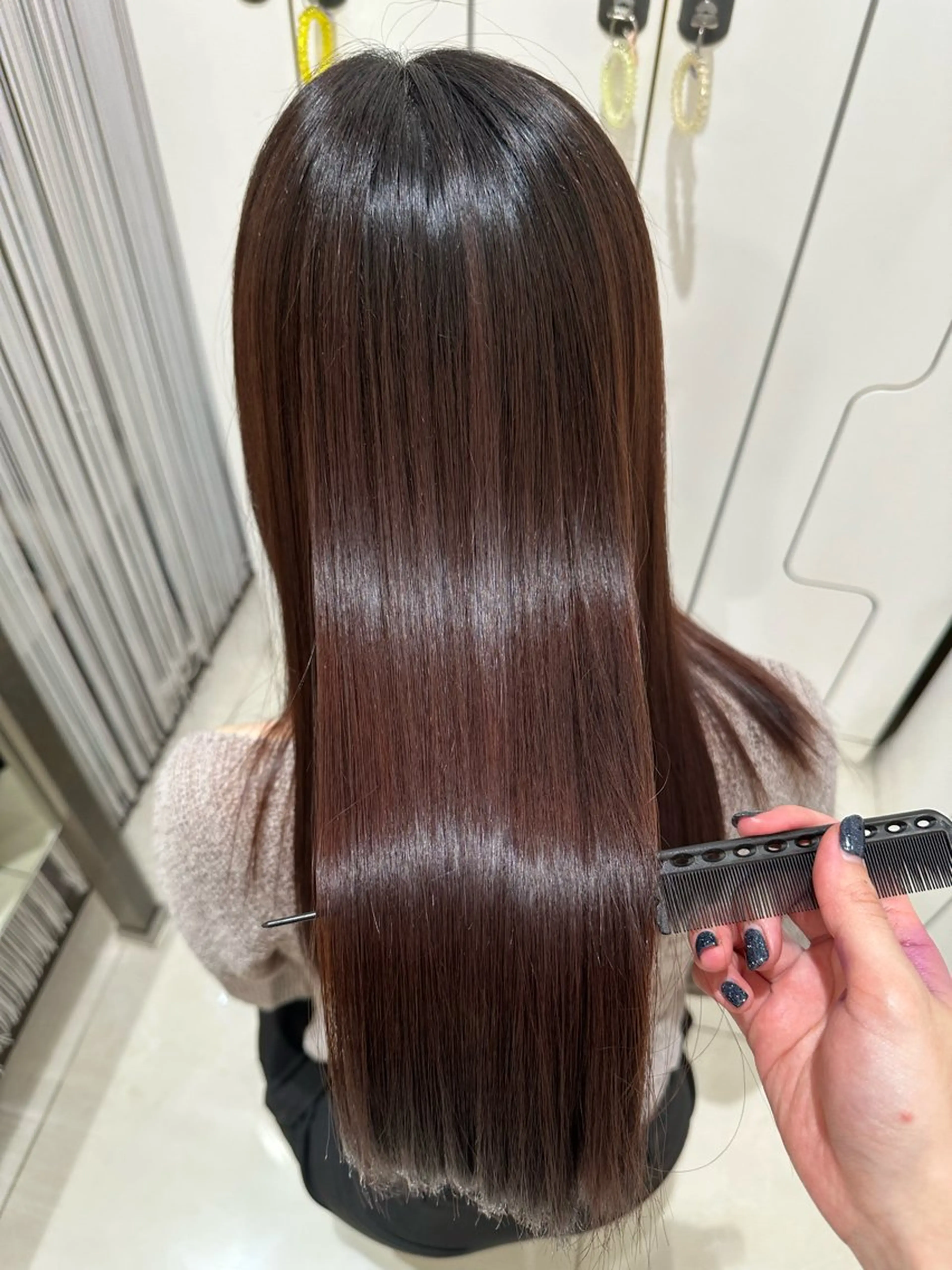 ロング カット 縮毛矯正 KEEN.渋沢/ ブリーチ/みなのヘアスタイル