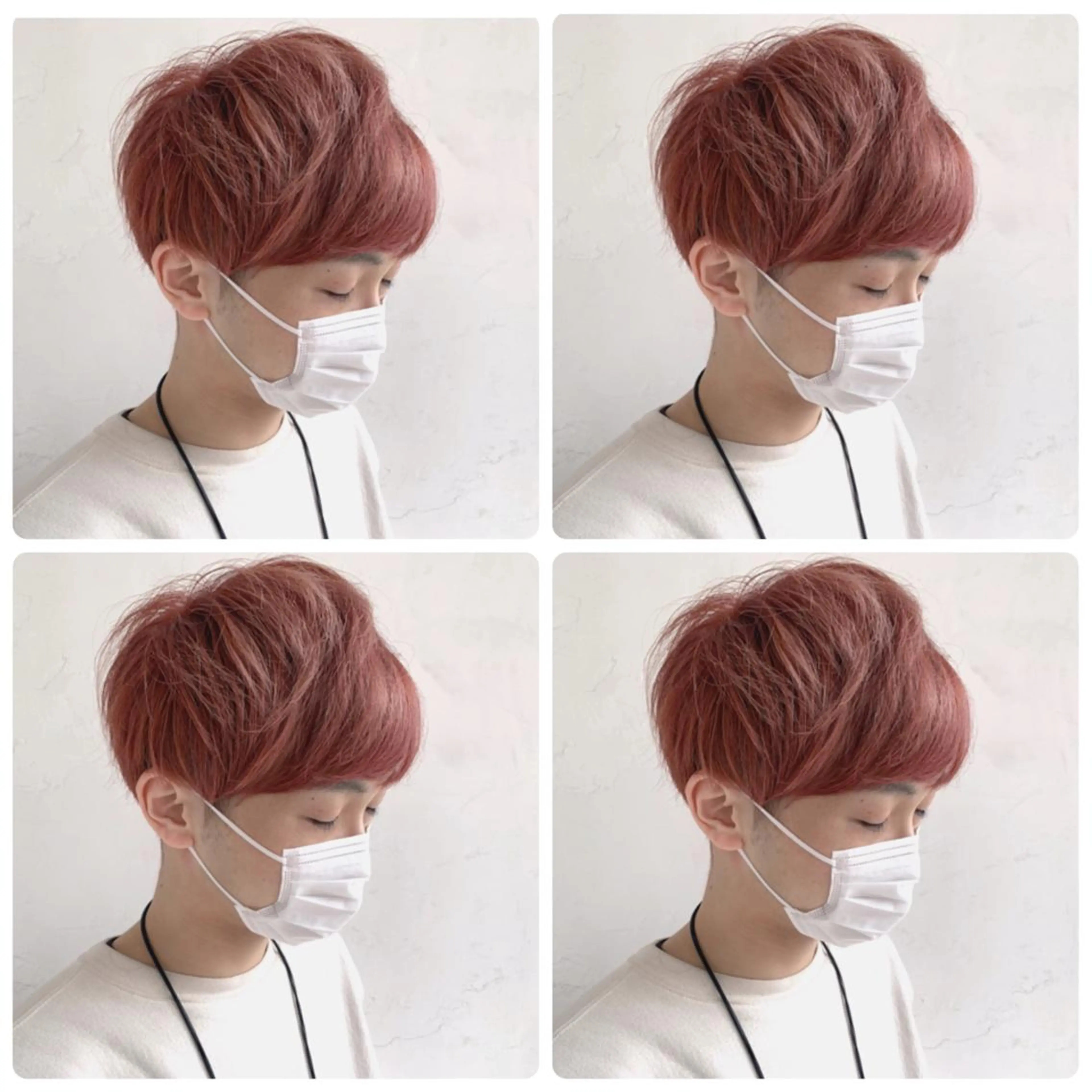 カラー メンズ ショートボブ メンズハイライト デザインカラー ハイライトカラー ボブ ヘアカラー トリートメント 京都大人女性ショート 徒歩1分/秋山のヘアスタイル