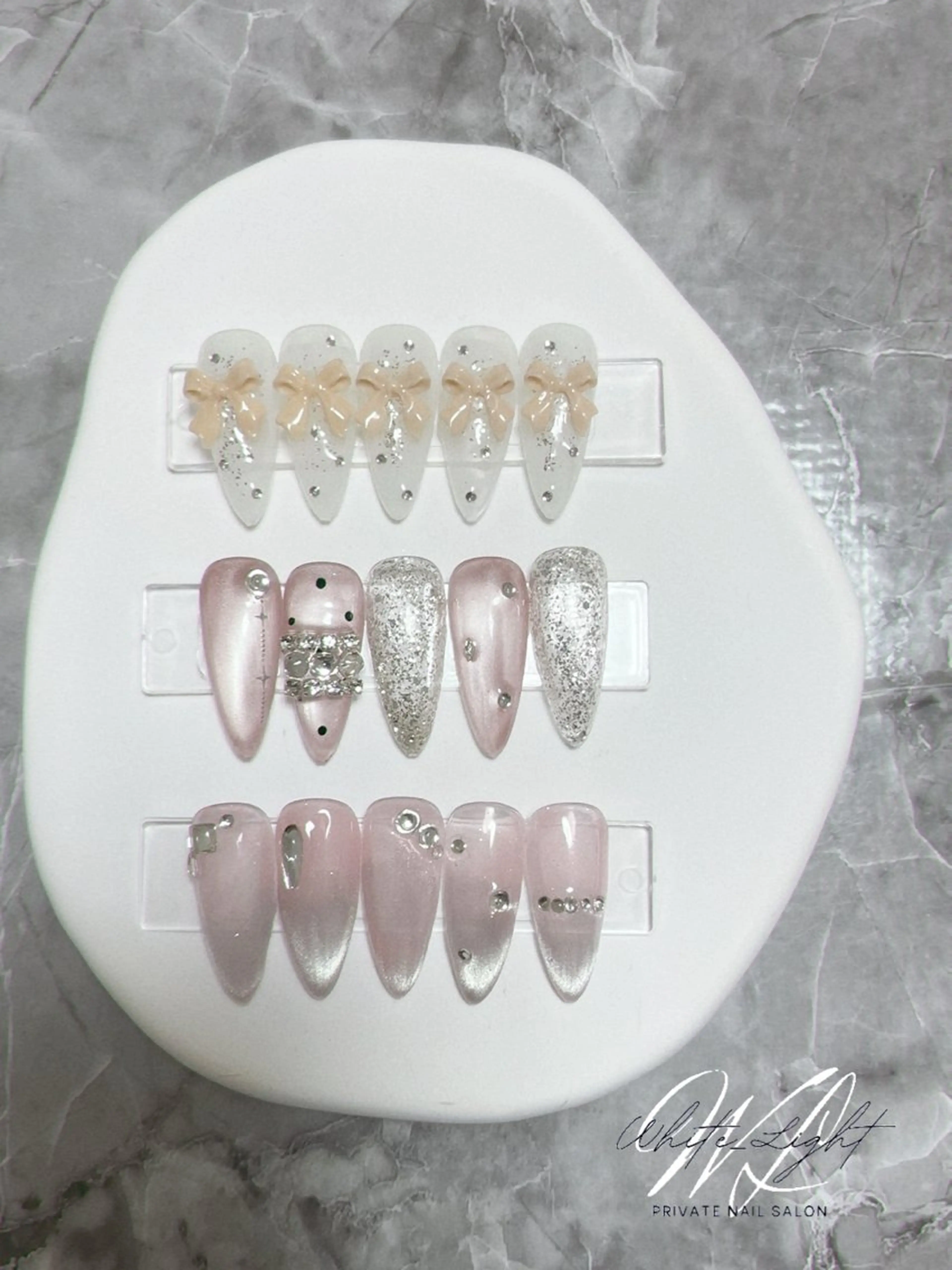 ネイル 長さ出し ジェルネイル プライベートサロン WhiteLightのネイルデザイン