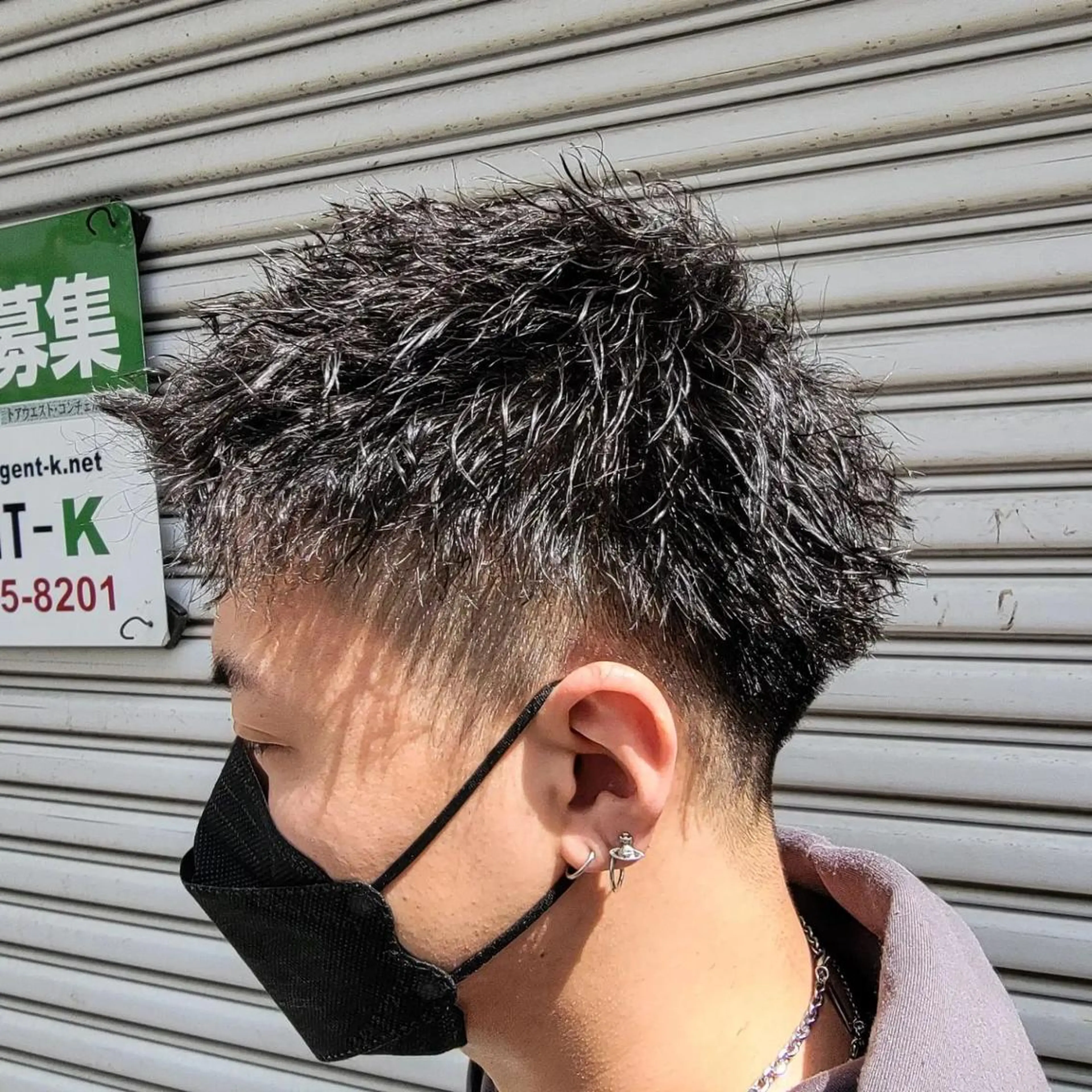 メンズ メンズパーマ メンズベリーショート 特殊パーマ 片山恭兵のヘアスタイル