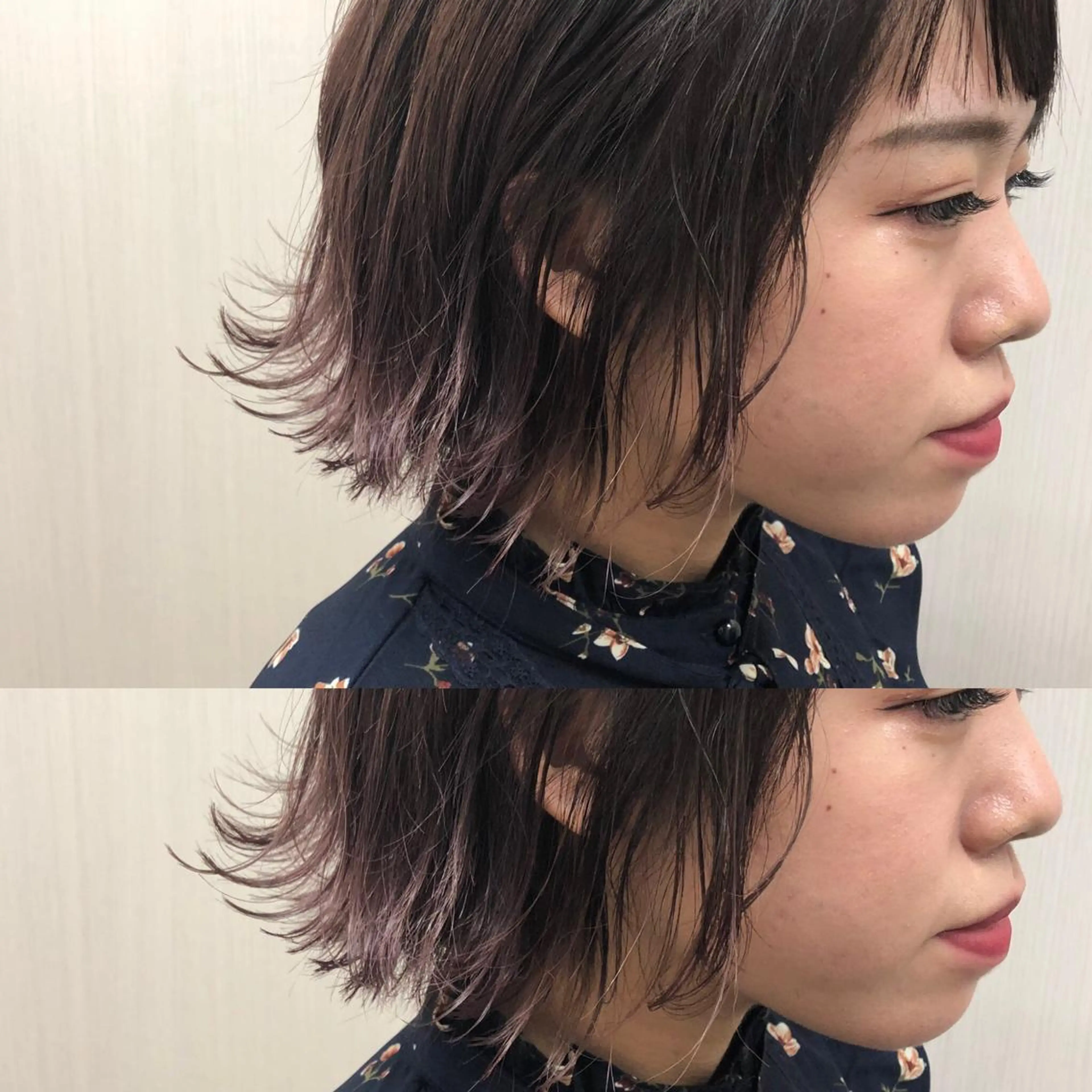 ショート パープルカラー ハイライト HEARTS和田 ひかりのヘアスタイル