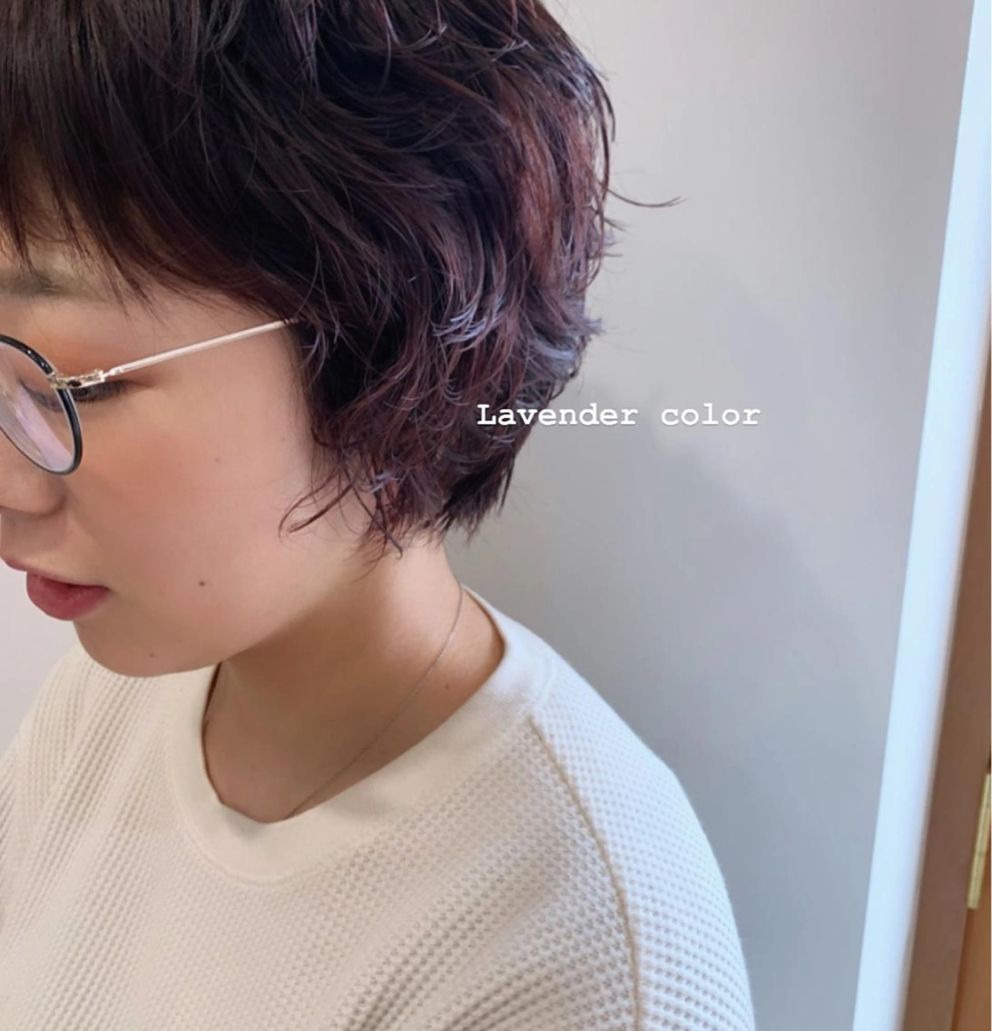ショート カラー ラベンダーカラー 名駅🦢大人艶カラー 🪽カミヤアカネのヘアスタイル