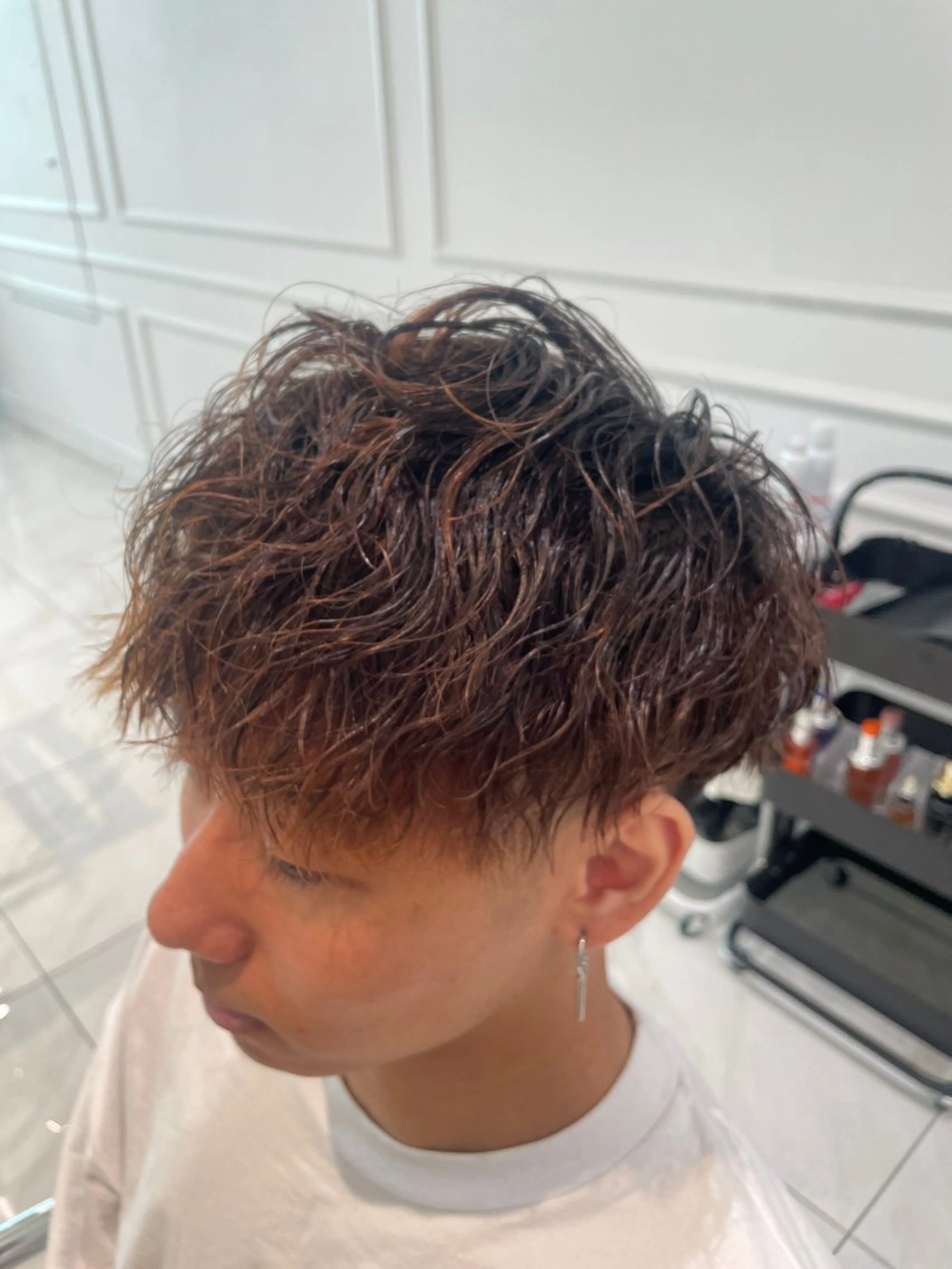 メンズ カット パーマ 女性モデル募集中‼️ メンズパーマ片岡優介のヘアスタイル