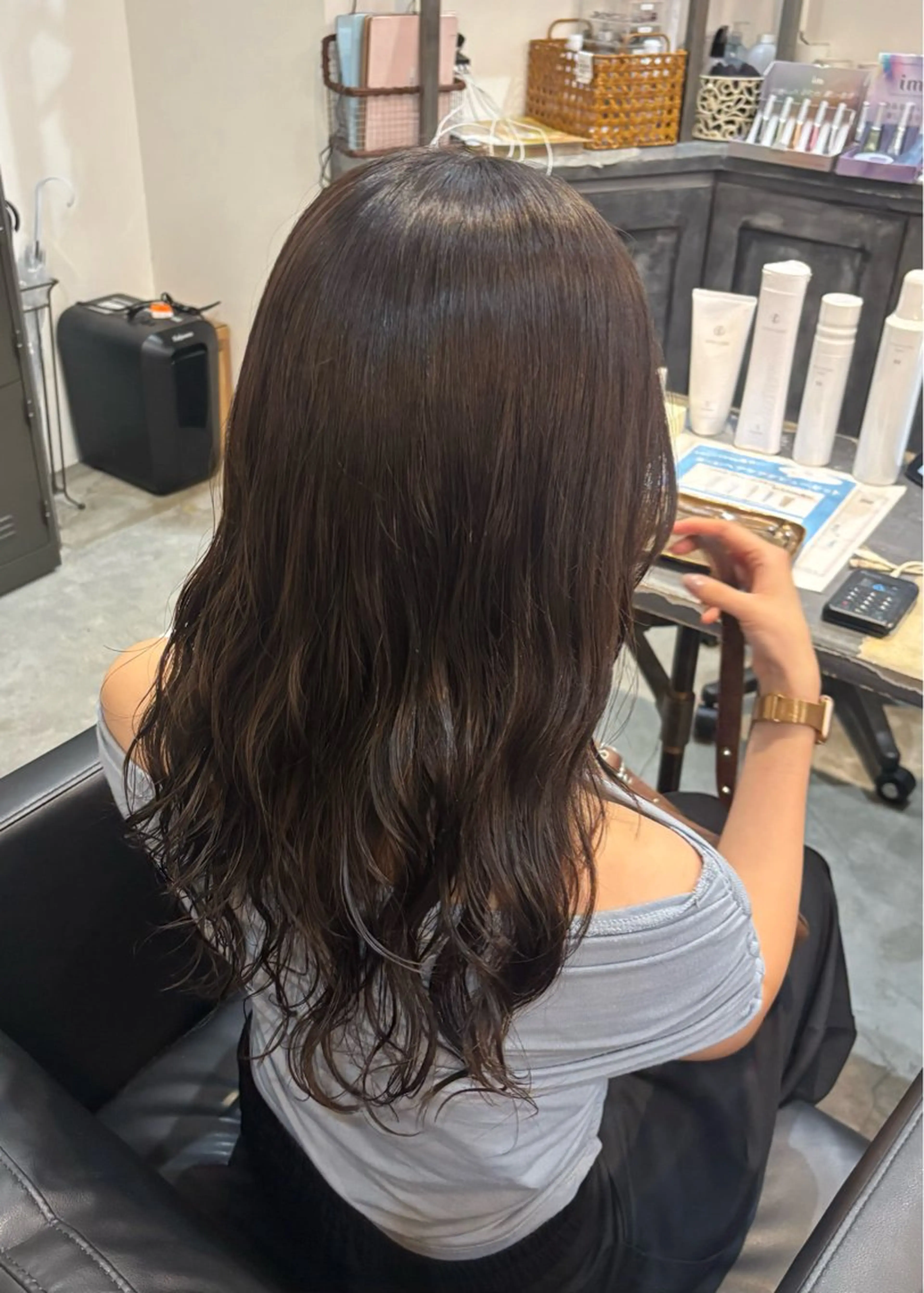 ロング パーマ カット パーマ ゆうめ 透明感カラー /韓国風レイヤーのヘアスタイル