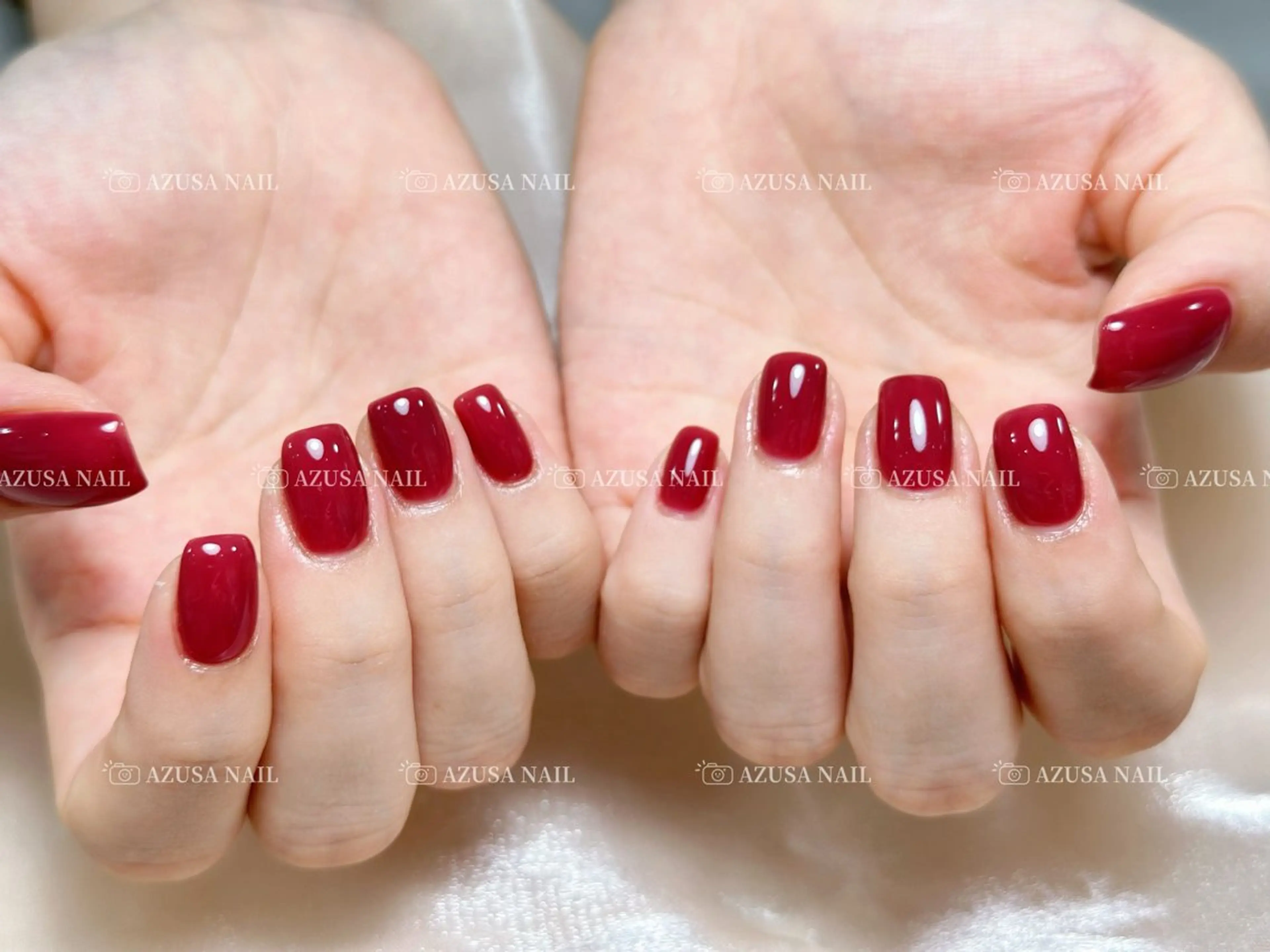 ネイル ニュアンスネイル ワンカラーネイル パープル 赤色 シンプルネイル ハンドネイル 🧸自宅ネイル あずさのネイルデザイン
