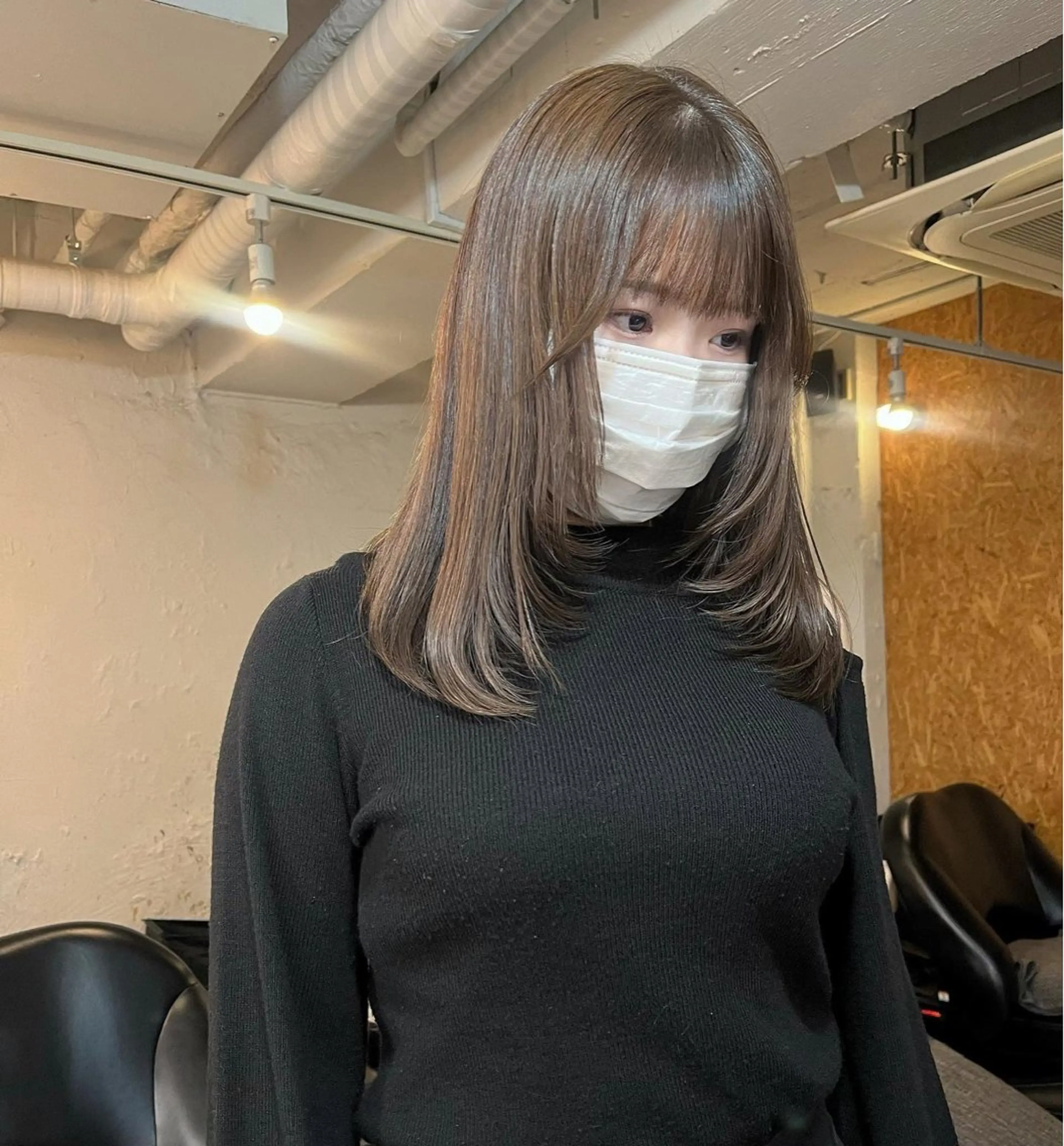 ミディアム カラー カット ヘアカラー トリートメント mizuho🐈‍⬛ 艶髪￤ダークトーンのヘアスタイル