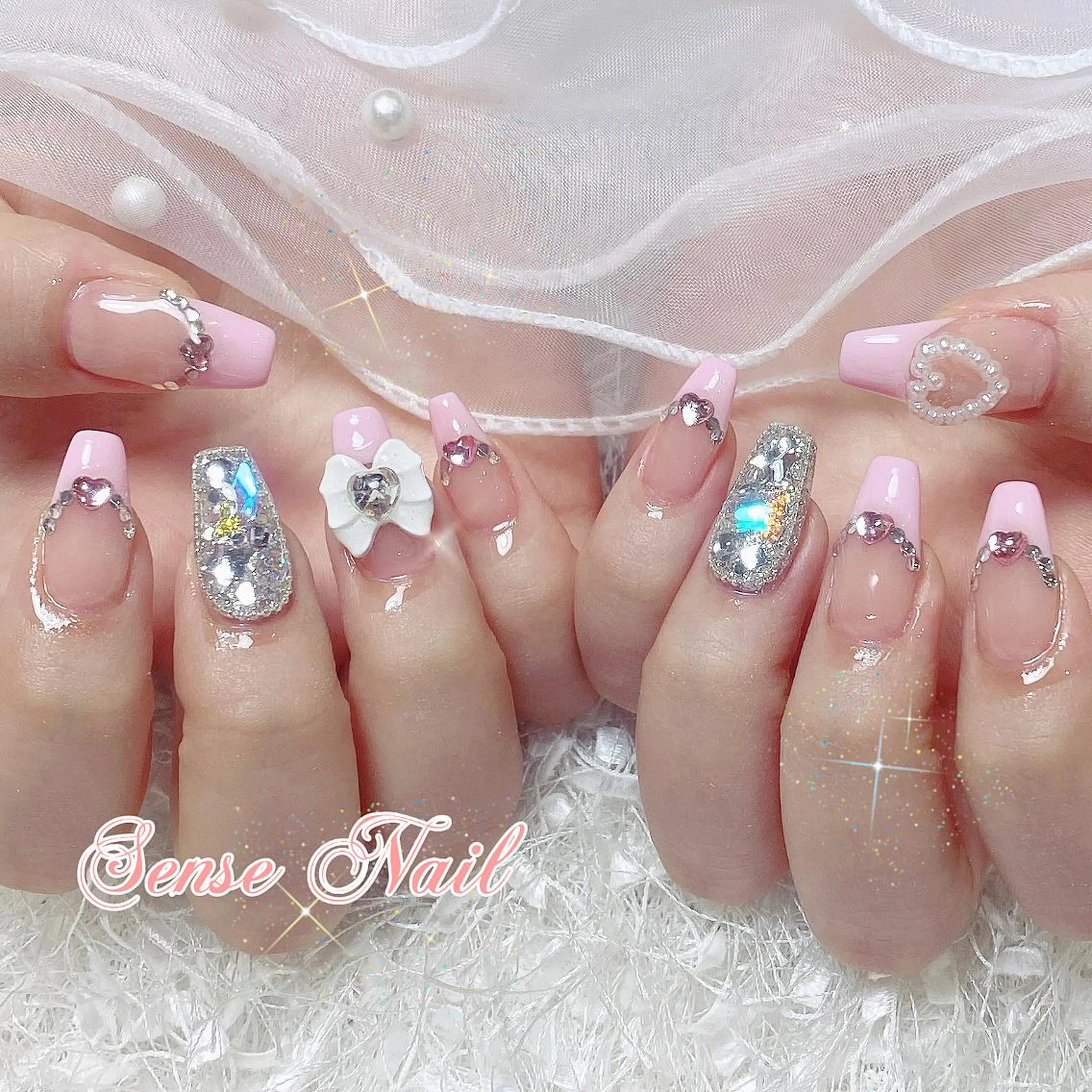 ネイル カラー パーマ ヘアアレンジ メンズ キッズ マツエク・マツパ アイブロウ ロング 🎀Sense Nail渋谷店🎀のネイルデザイン