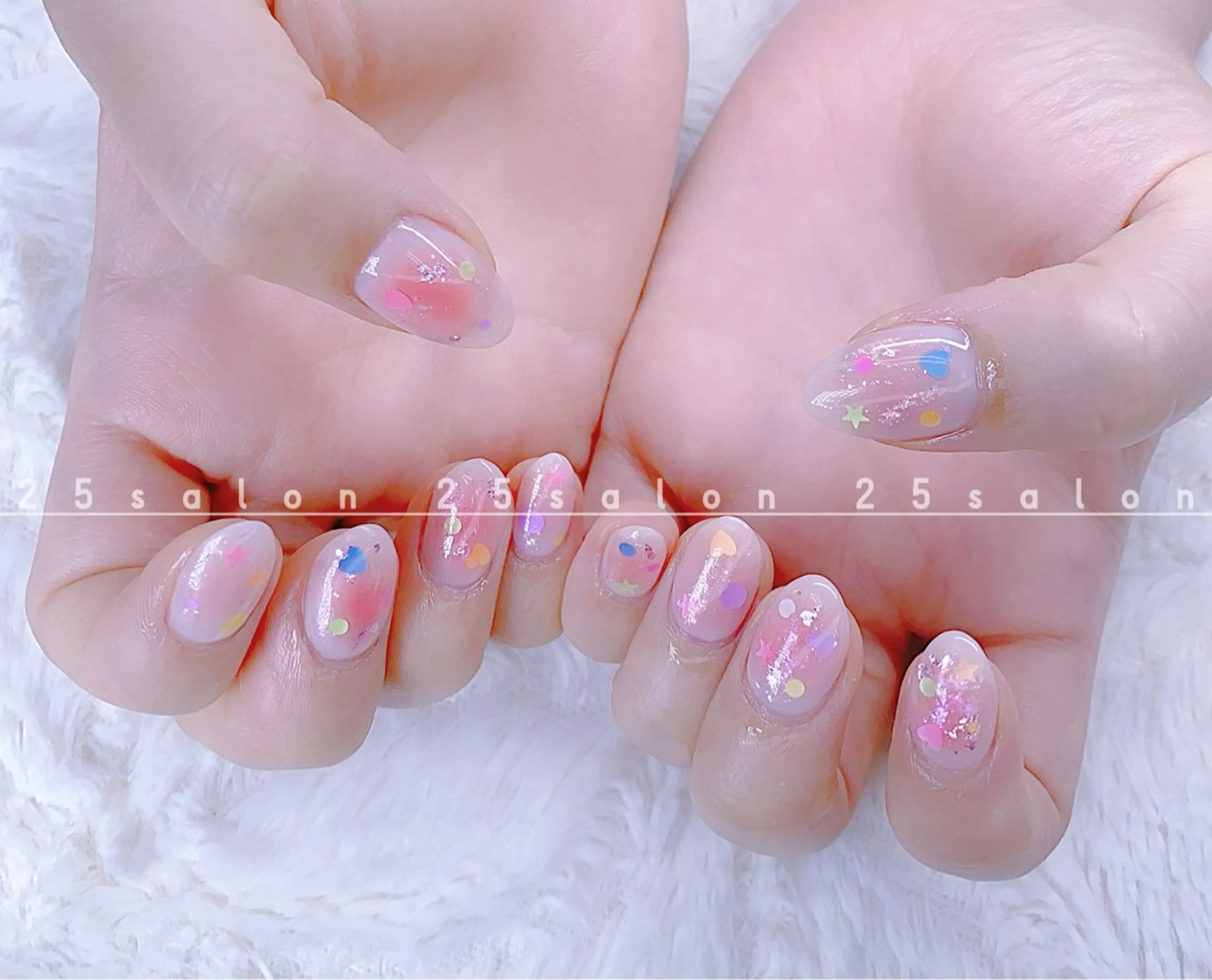 ネイル ジェルネイル 韓国ネイル ニュアンスネイル パラジェル ワンホンネイル 2 5のマツエク・マツパデザイン