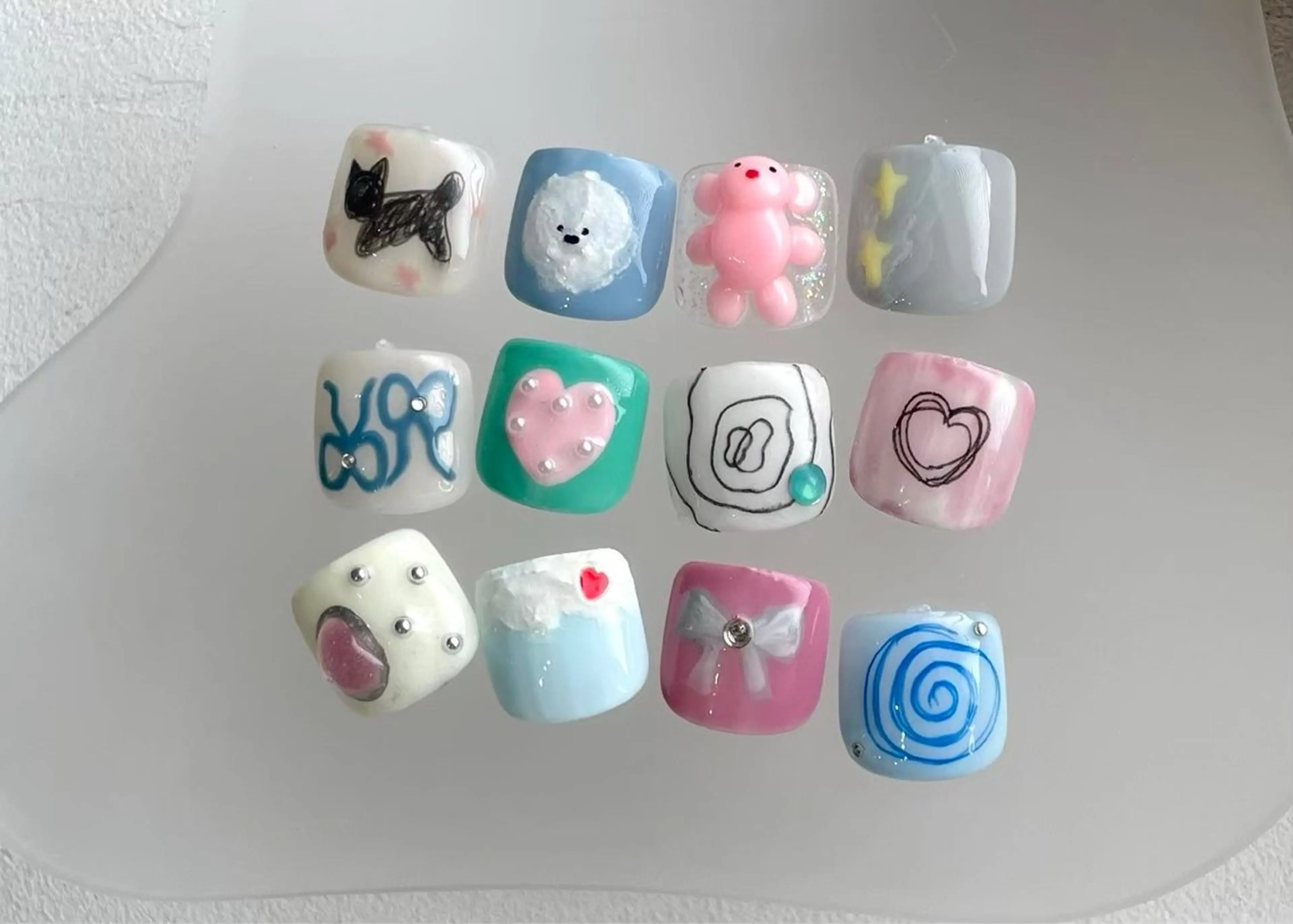 ネイル フットネイル 0203ムニムサン 💙Harukaのネイルデザイン