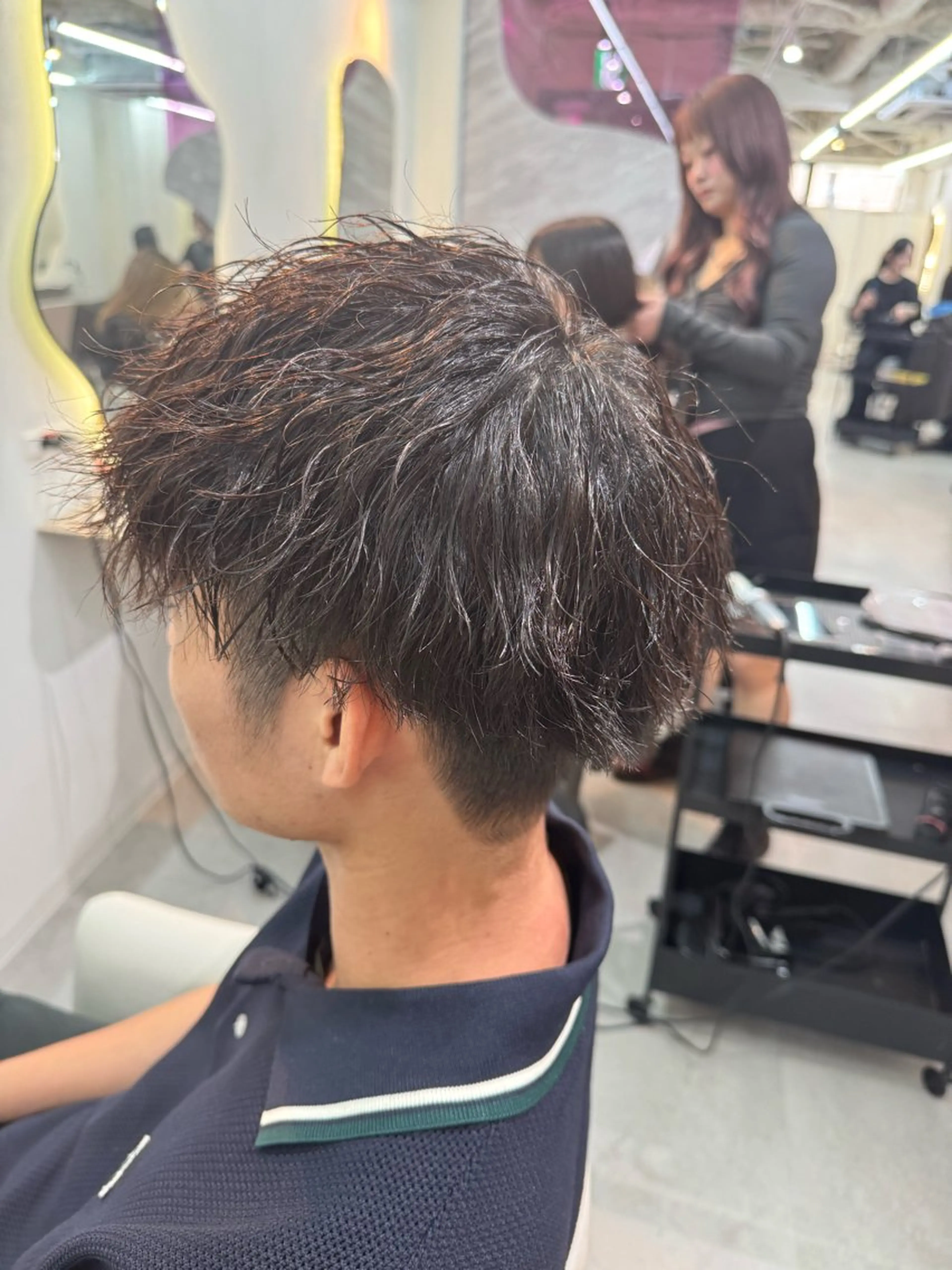 ミディアム パーマ メンズ カット パーマ 【メンズ特化】池袋 韓国スタイル飯塚のヘアスタイル