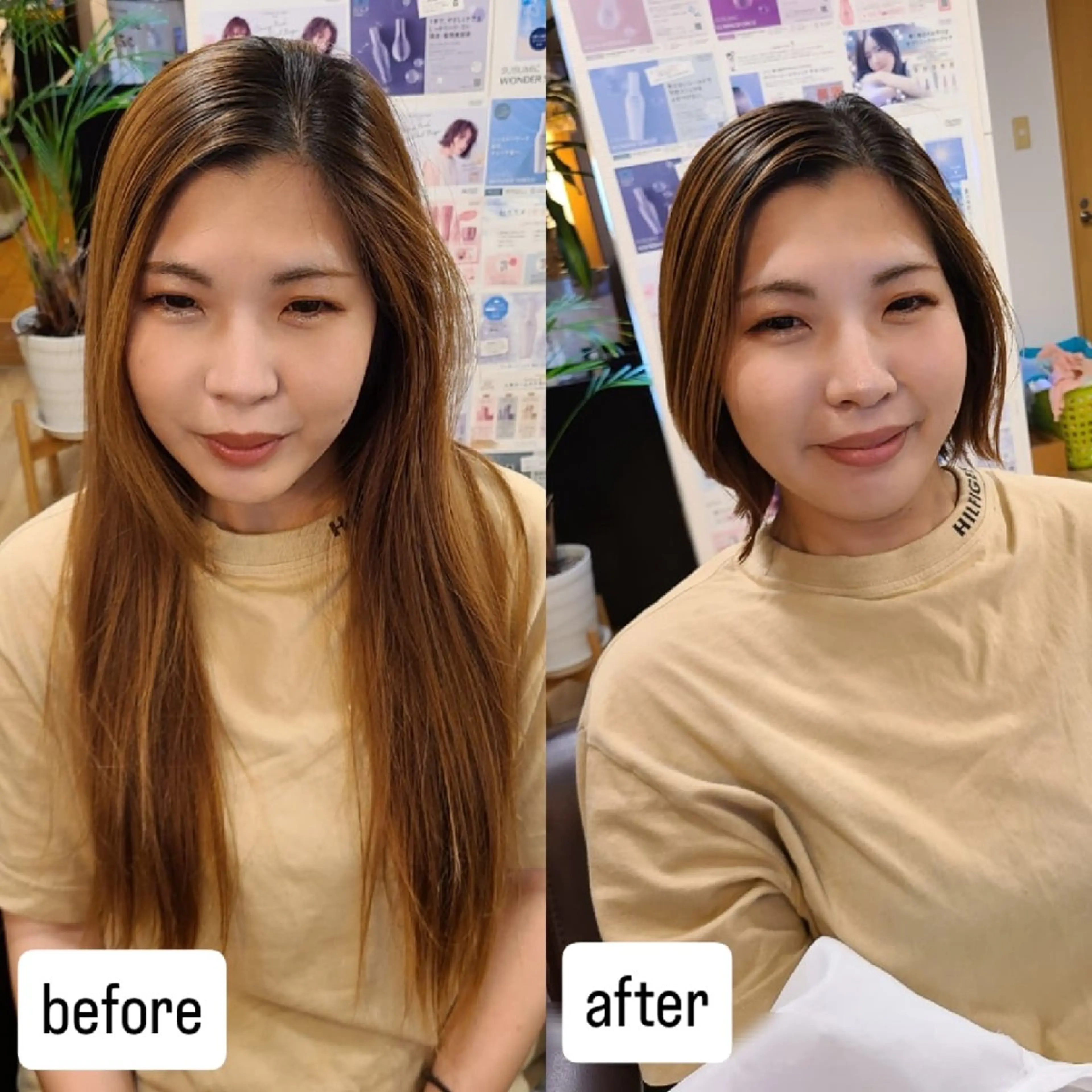 ミディアム シ マのヘアスタイル