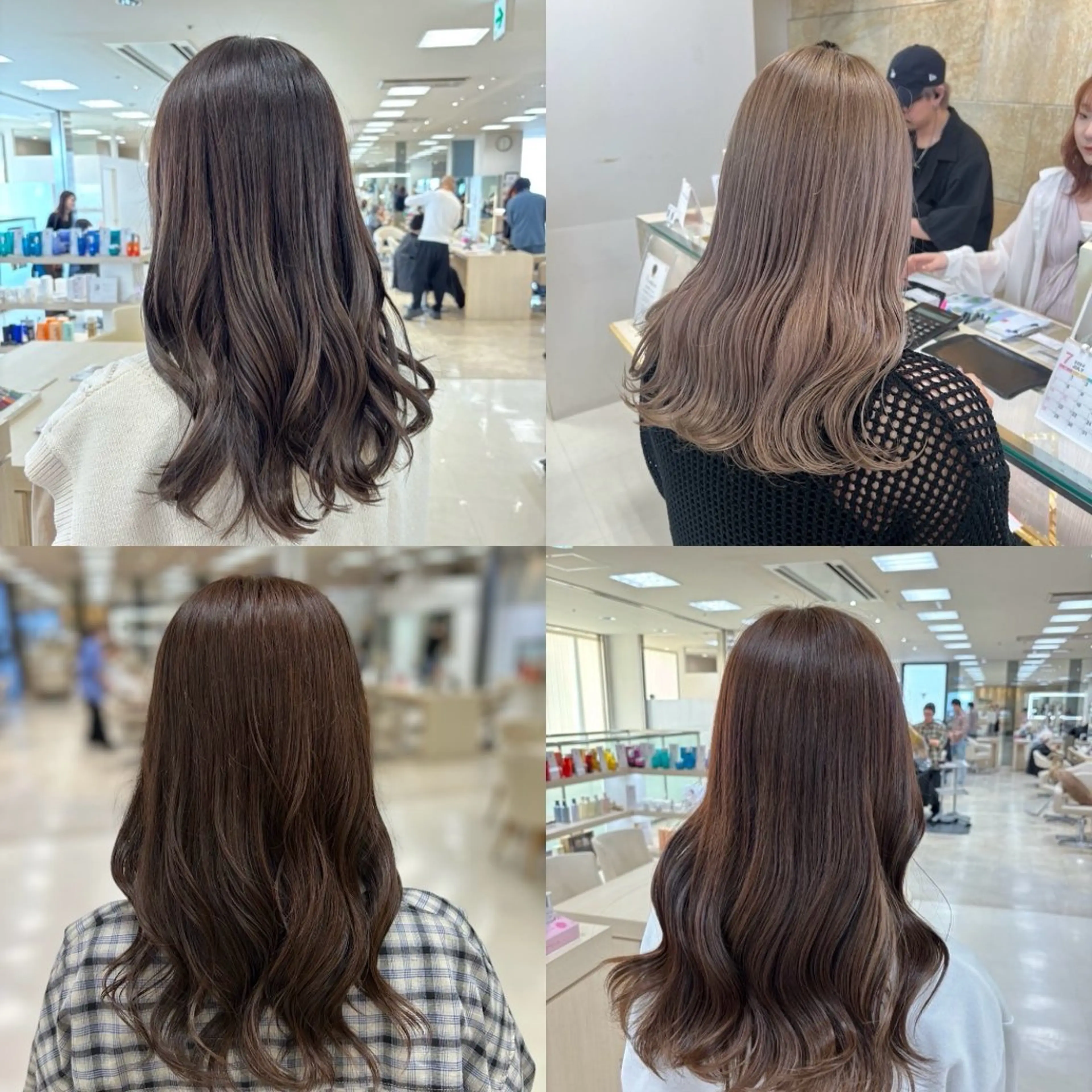 ロング カラー ヘアカラー トリートメント ヘッドスパ ヘアセット ベージュ/つや髪/ レイヤー／ゆいなのヘアスタイル