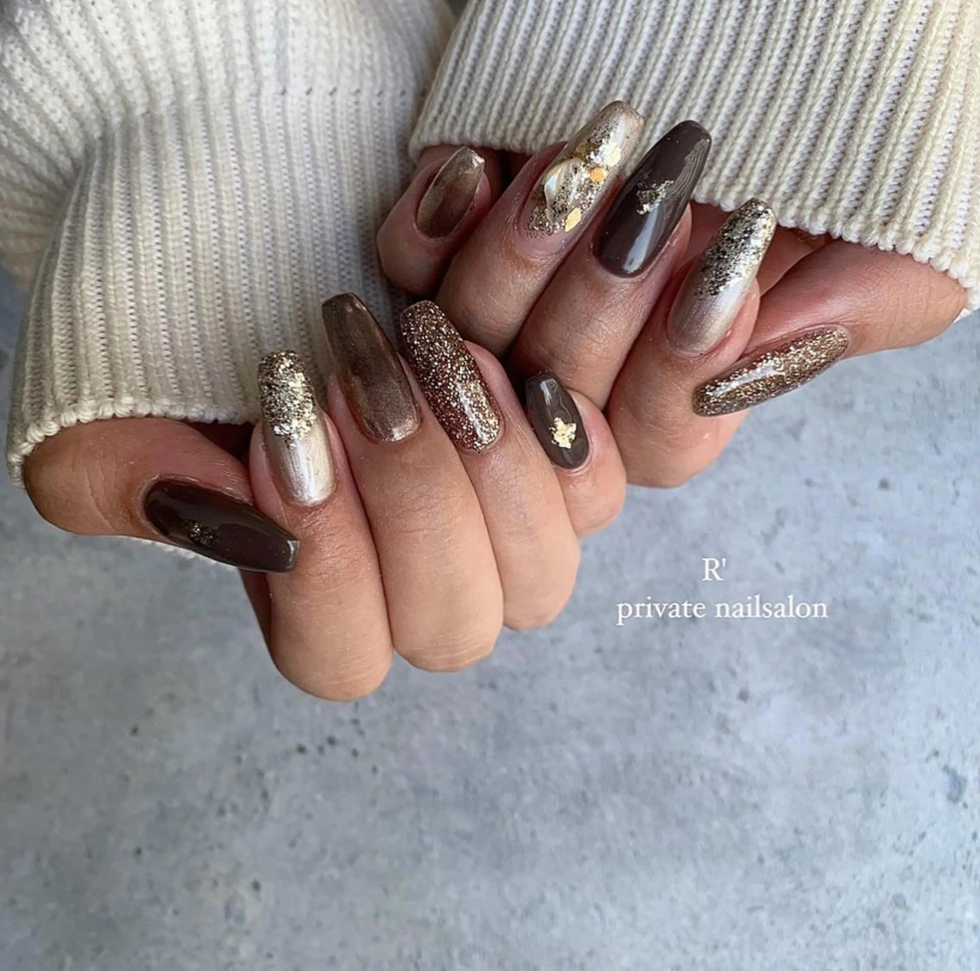 ネイル ブラウン Bersinar nail(rina)のネイルデザイン