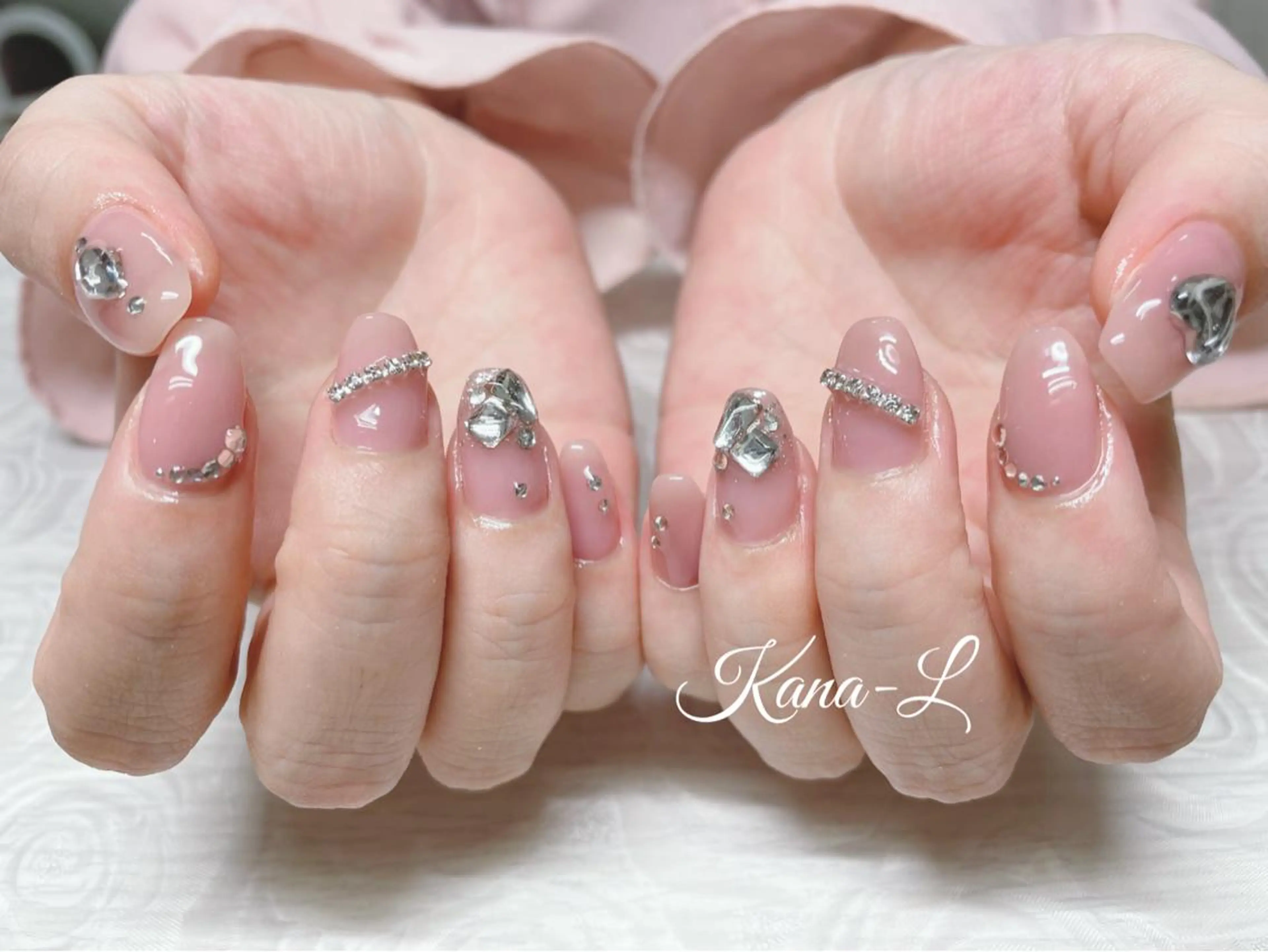 カラー ネイル ピンクカラー ジェルネイル 韓国ネイル パラジェル ピンク 芦辺 香奈のネイルデザイン