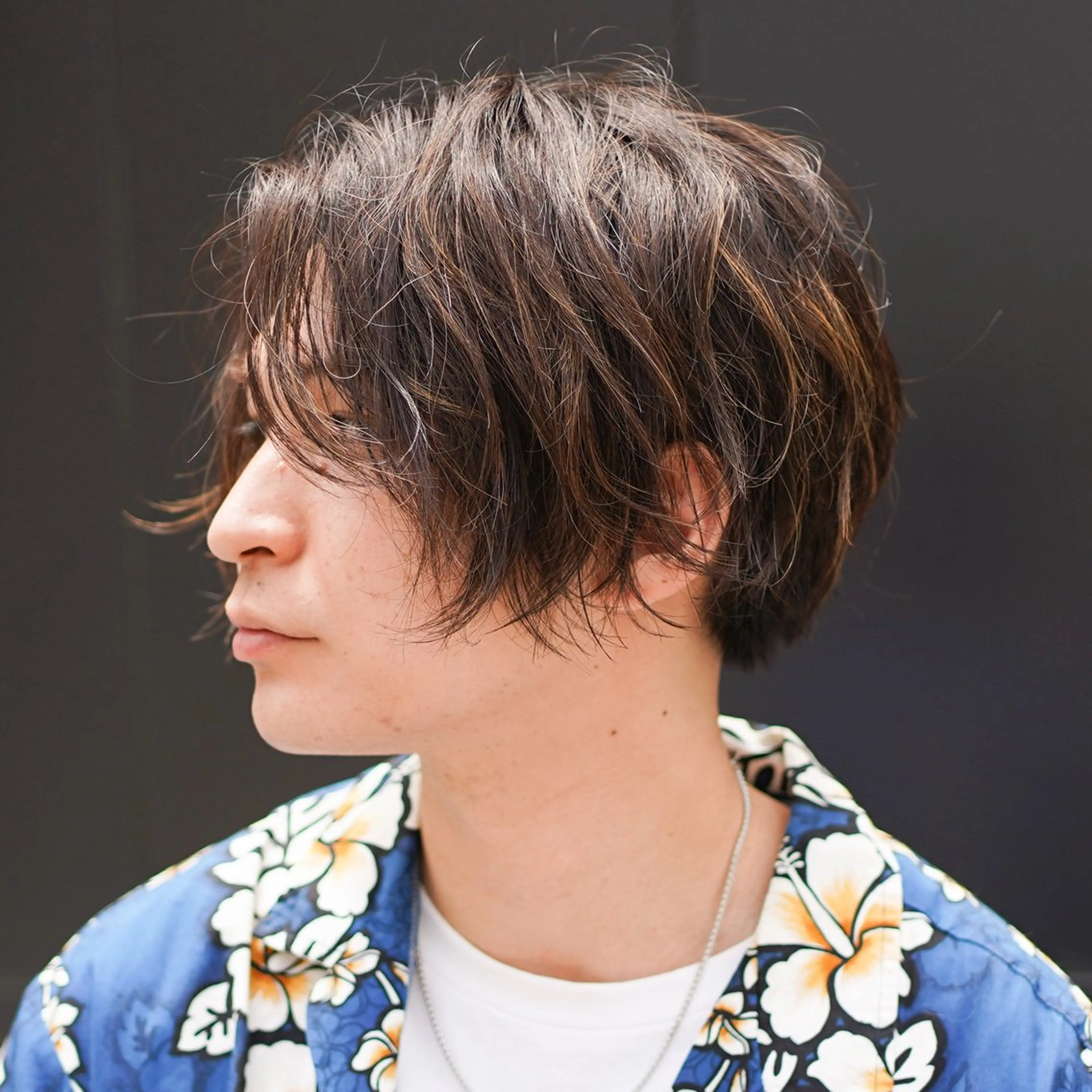 ショート パーマ メンズ メンズハイライト メンズパーマ ハイライト スパイラルパーマ 表参道メンズヘア ✂︎Masena✂︎のヘアスタイル