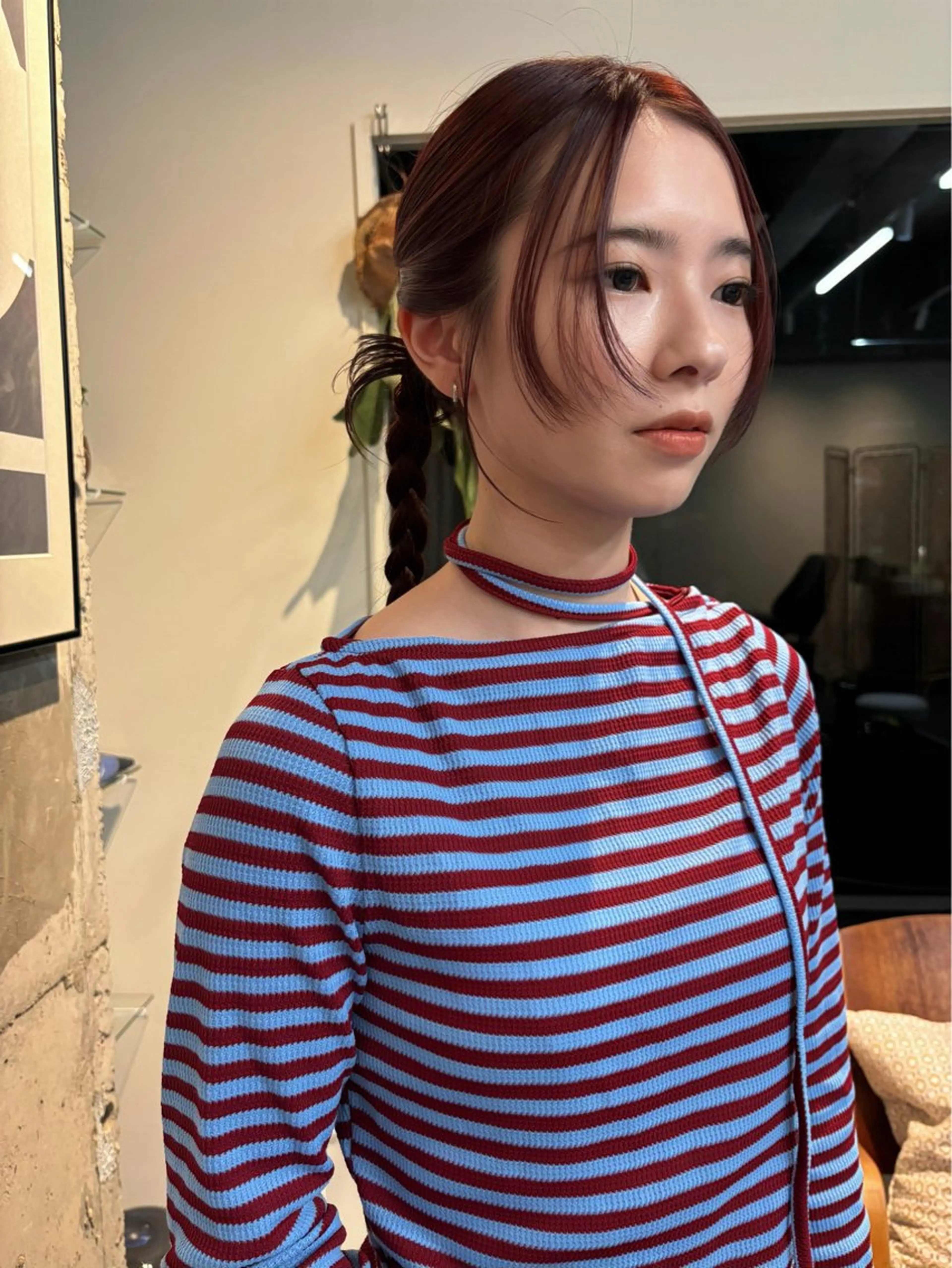 ミディアム カラー 永田 愛莉のヘアスタイル