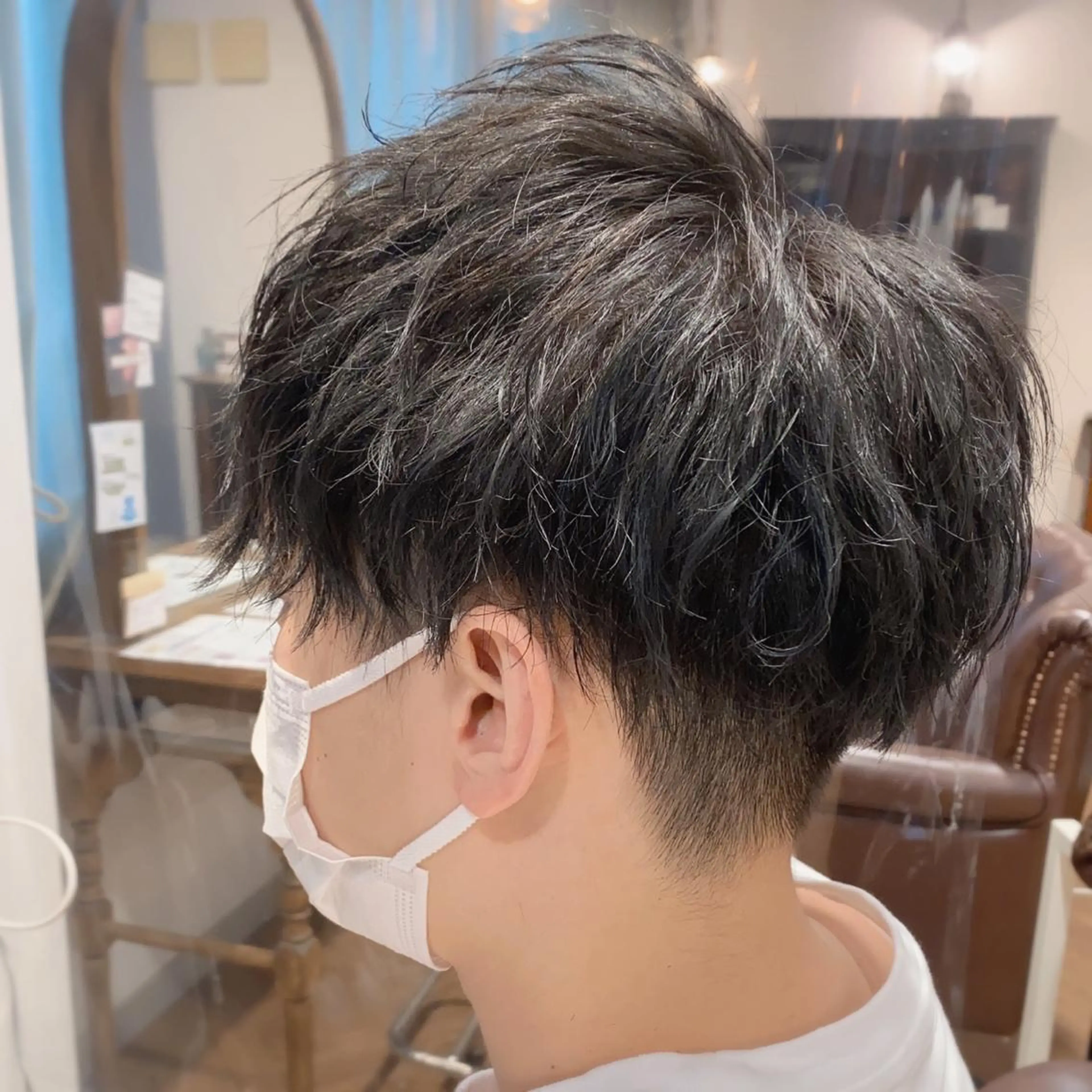 ショート パーマ メンズ カット ヘアカラー パーマ トリートメント メンズパーマ 西條真治のヘアスタイル
