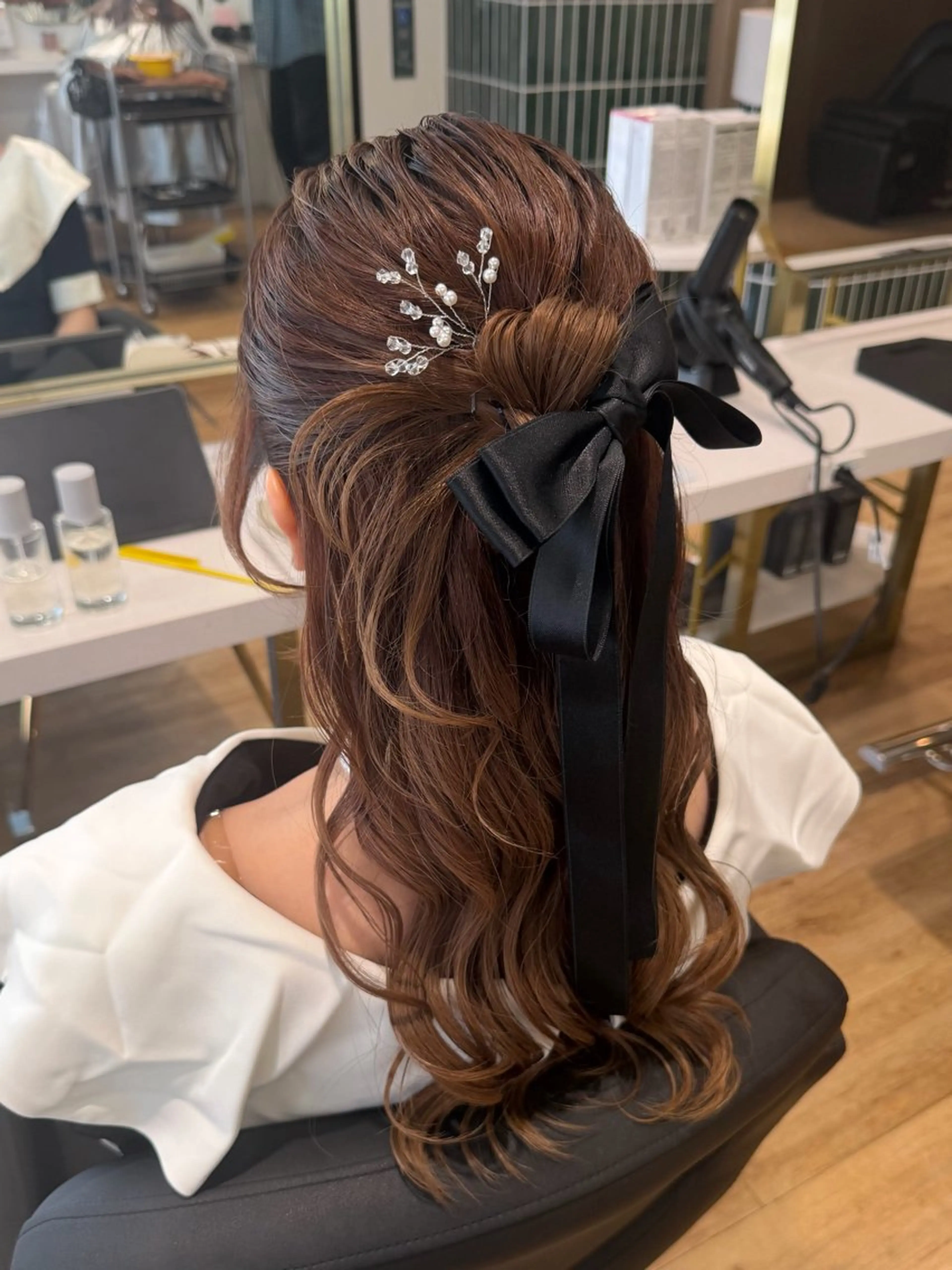 ロング ヘアアレンジ ハーフアップ ヘアセット ✿ すずかのヘアスタイル