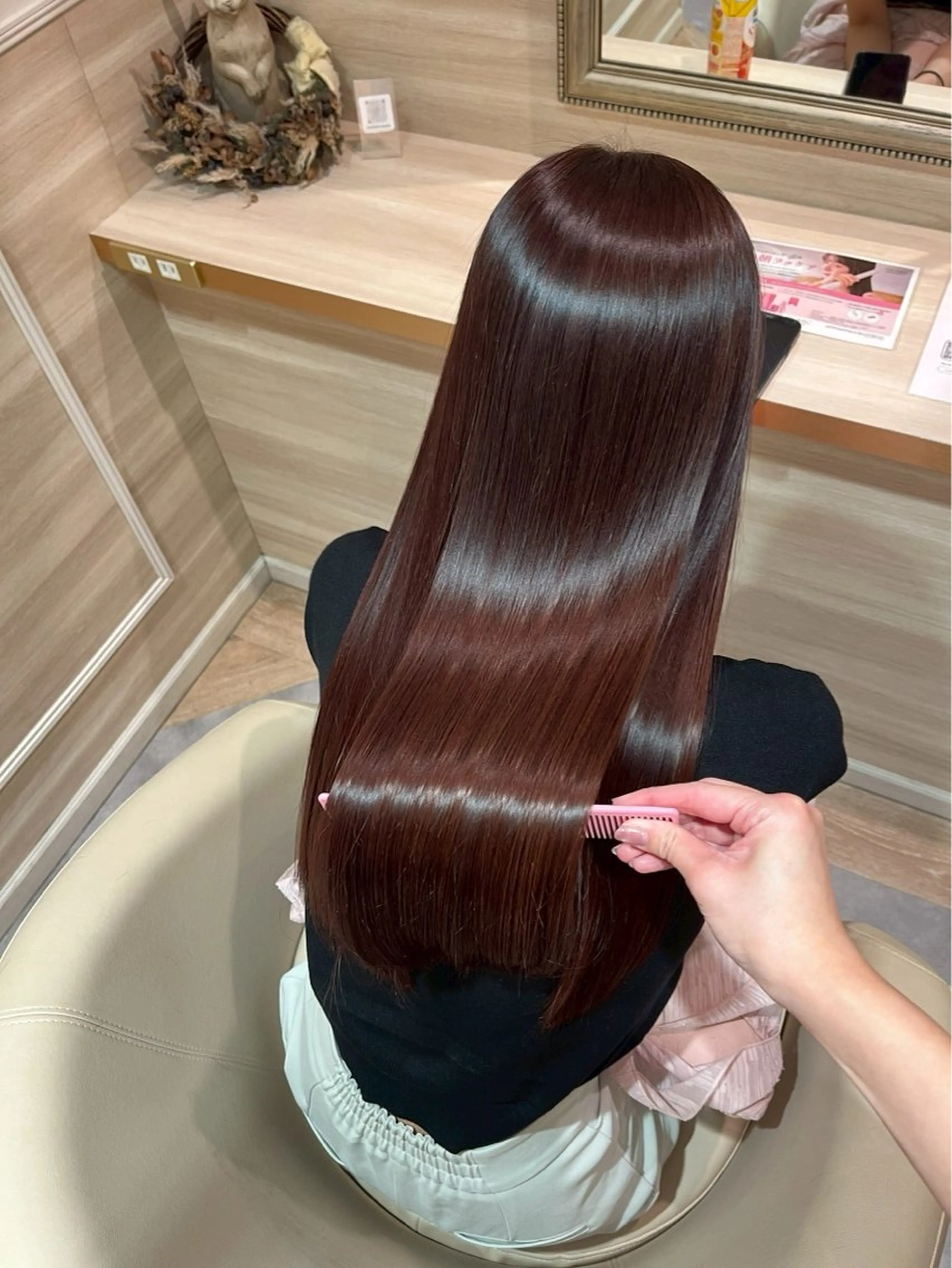 ロング カット ヘアカラー 縮毛矯正 ツルガイ ミオのヘアスタイル