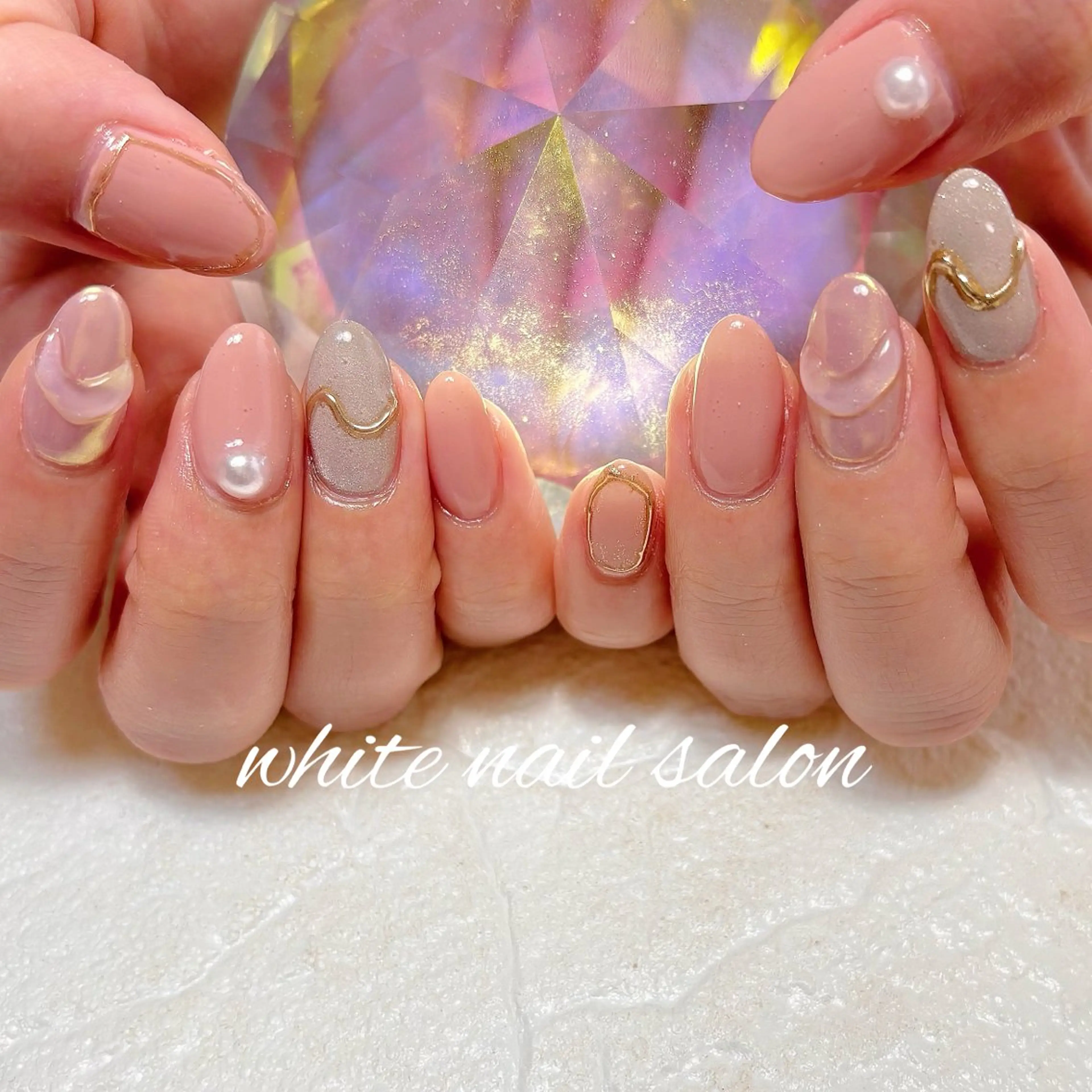 ネイル フットネイル ラメ(グリッター) ハンドネイル white nail salonのネイルデザイン
