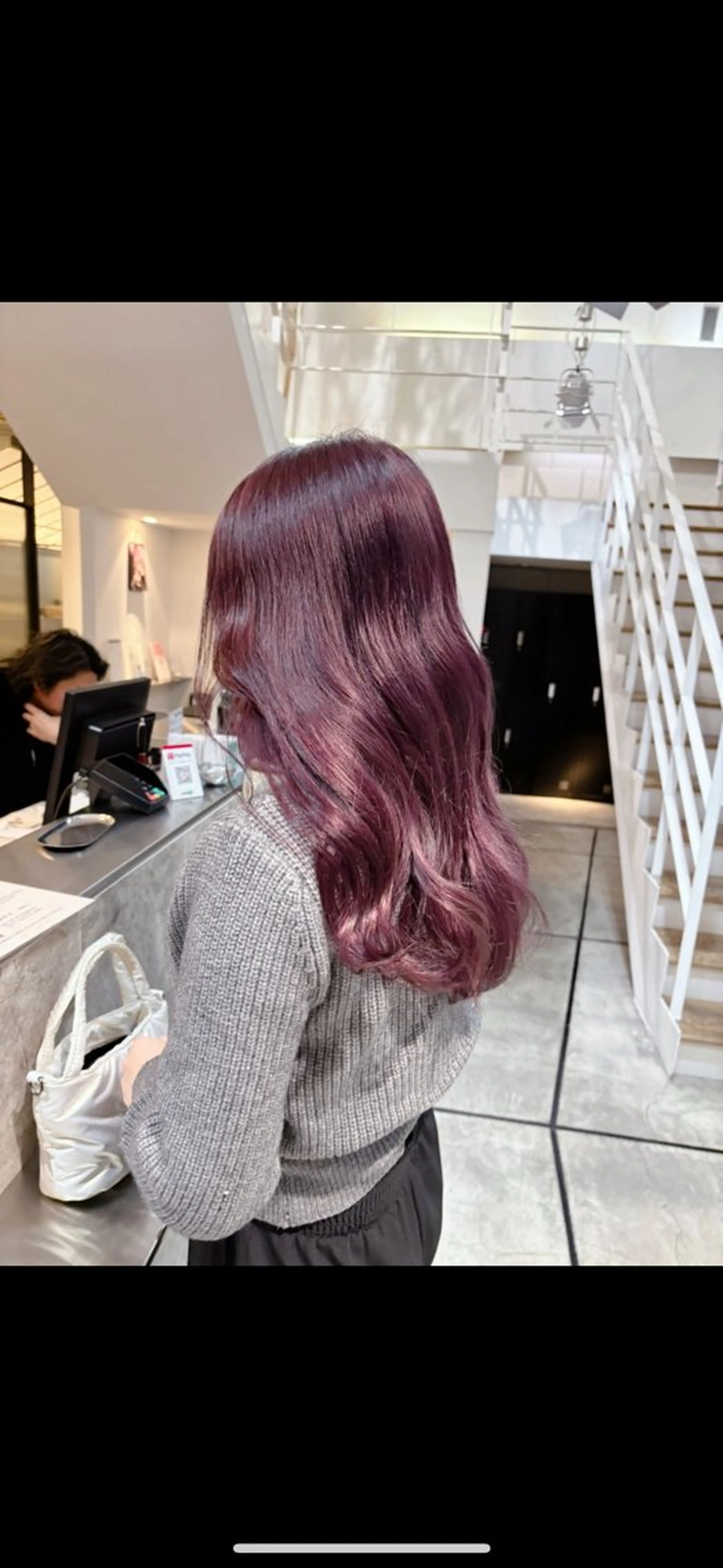 セミロング カット yui/ラベンダー/ ピンク/ワインレッドのヘアスタイル