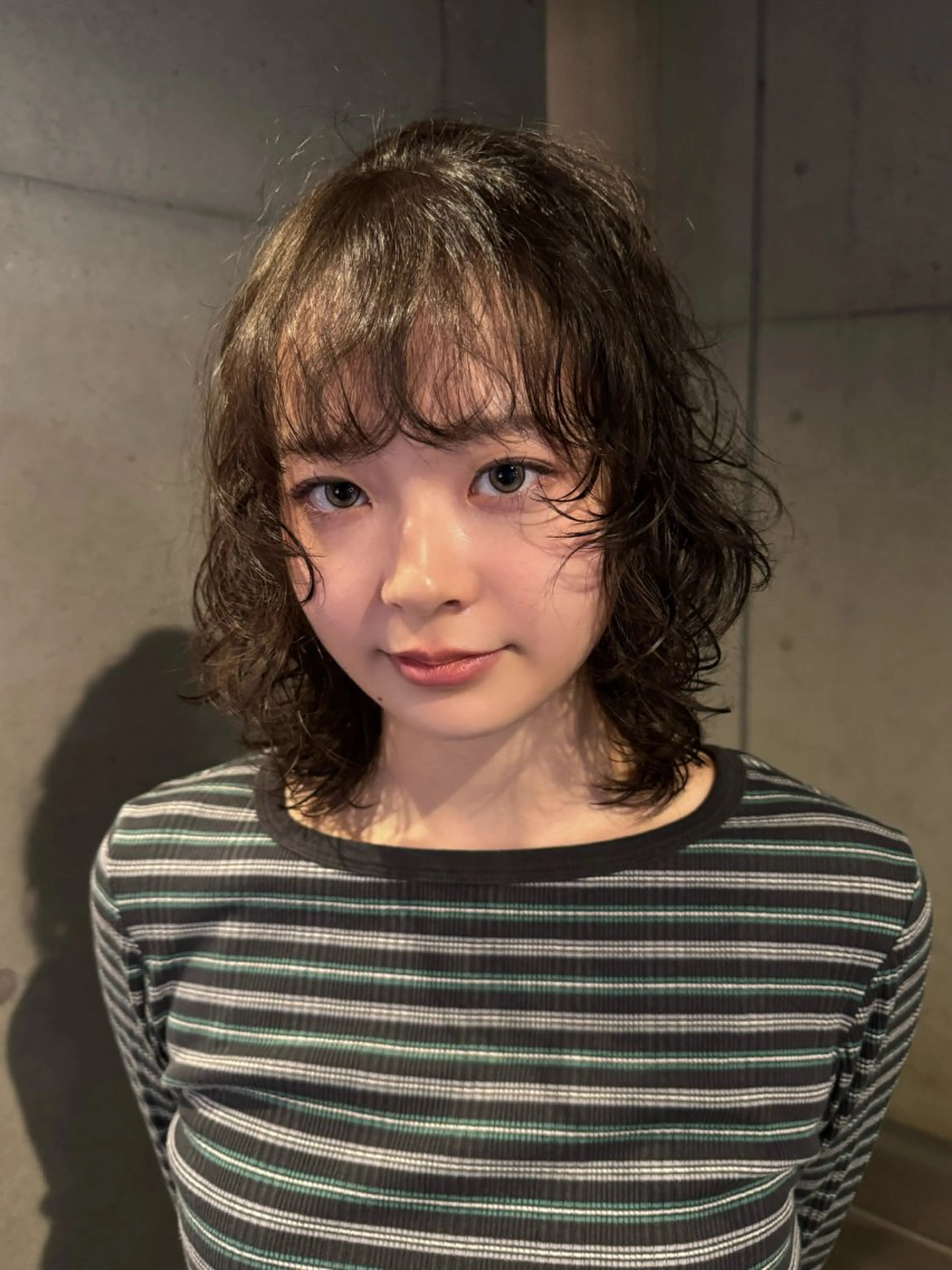 ミディアム パーマ カット パーマ だいち/ブリーチ/ レイヤーカットのヘアスタイル