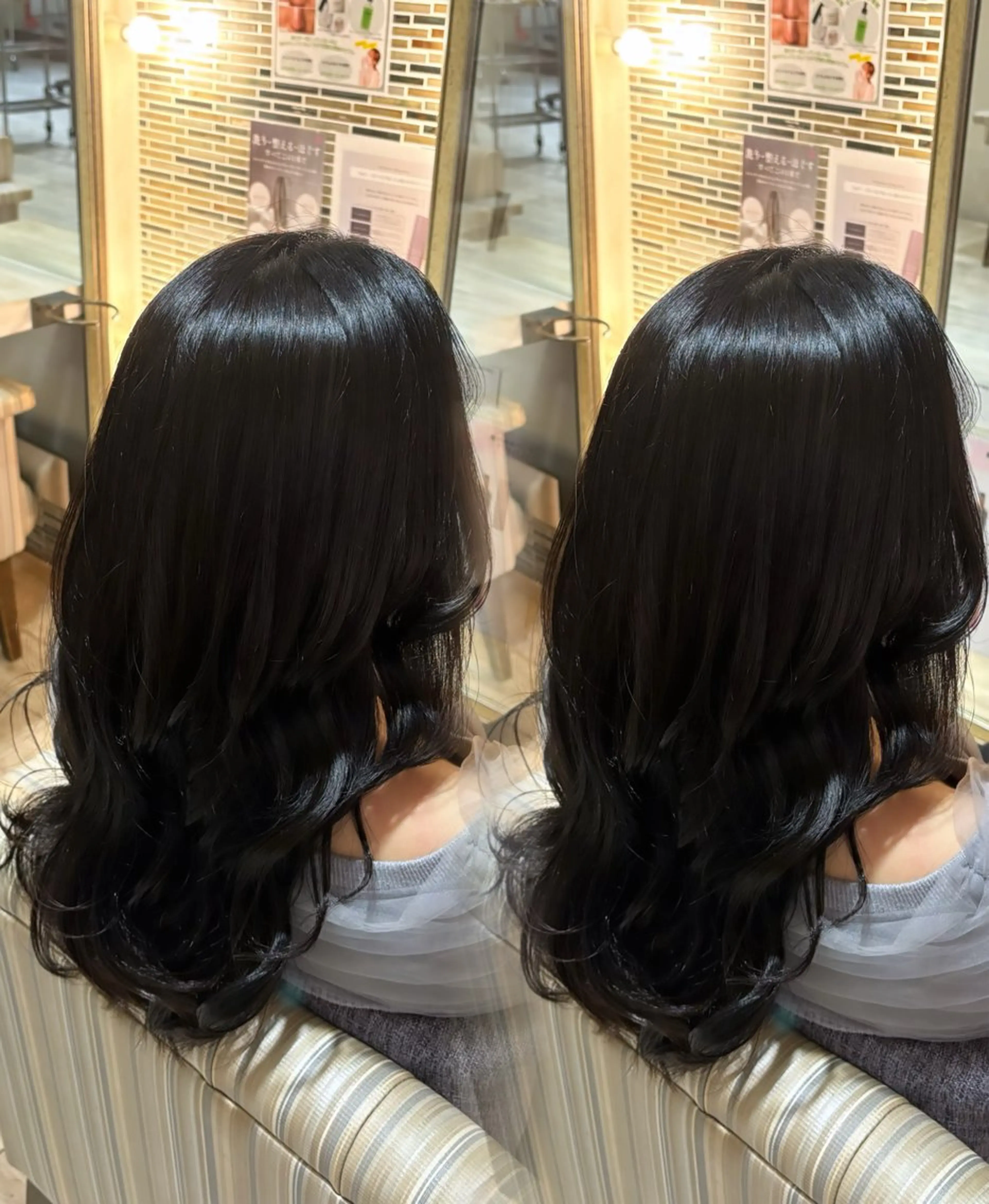 セミロング ヘアカラー 杉本 奈々美のヘアスタイル