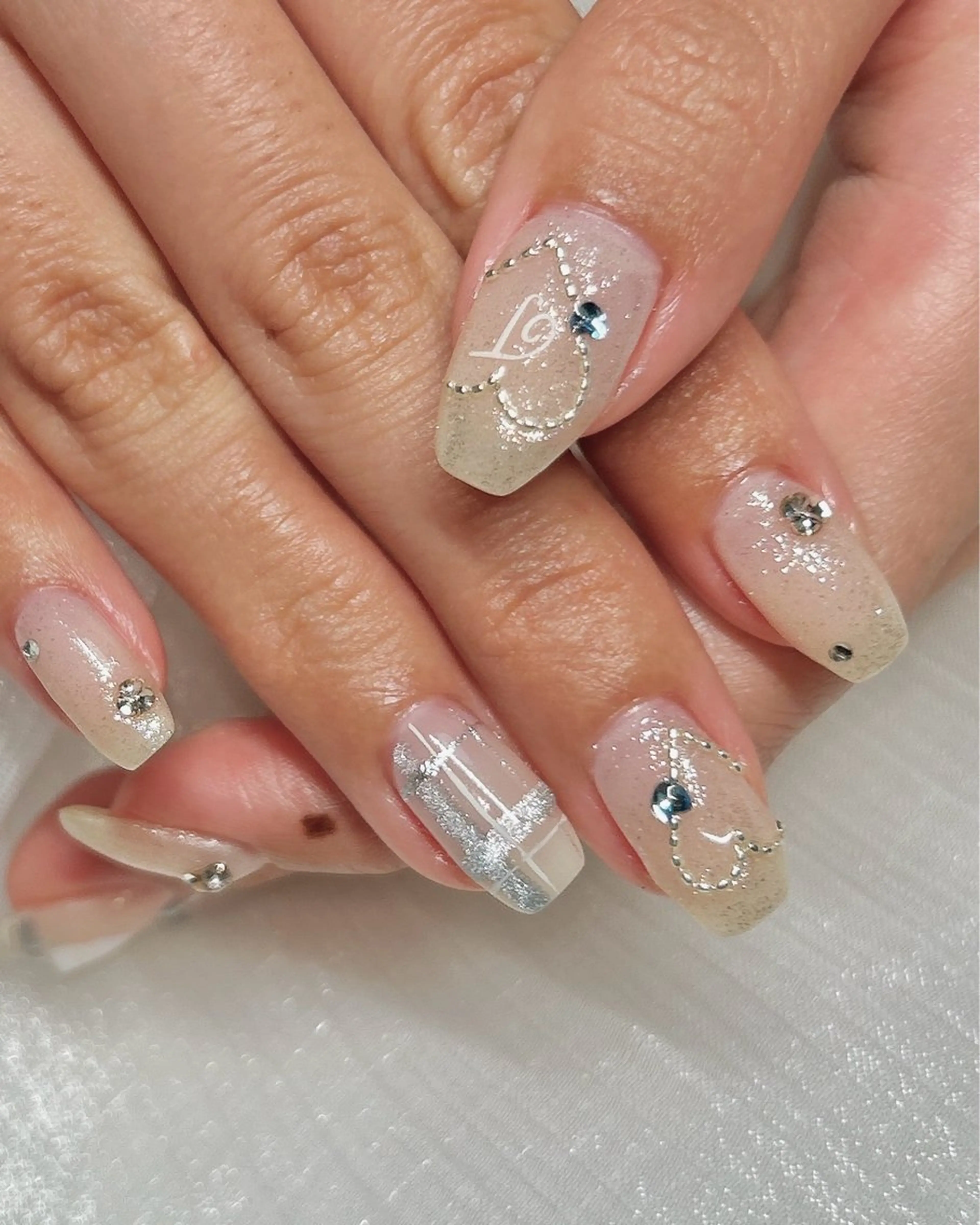 ネイル ハート ハンドネイル ten nail salon　かえでのネイルデザイン