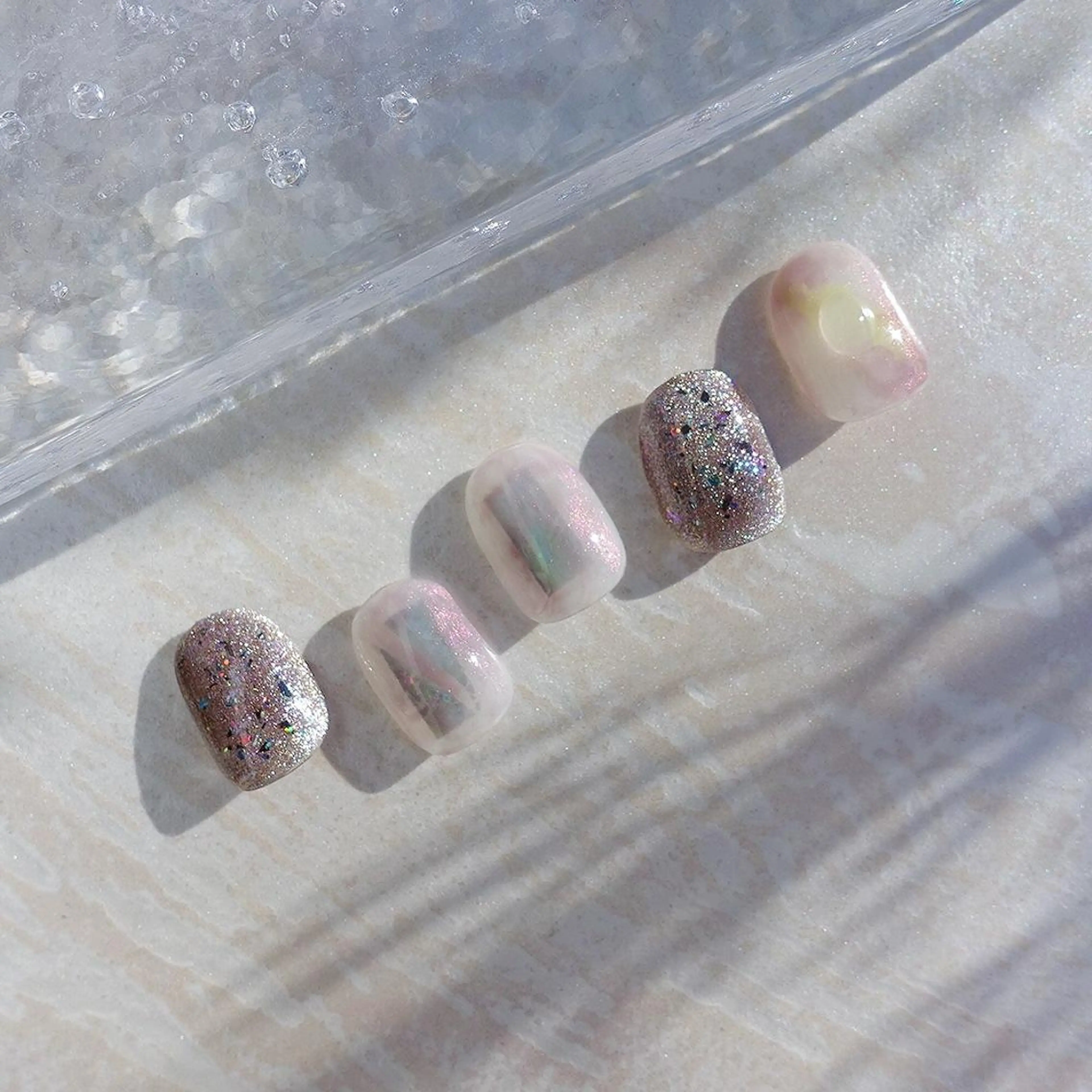 ネイル ニュアンスネイル ショートネイル gemickle nailのネイルデザイン