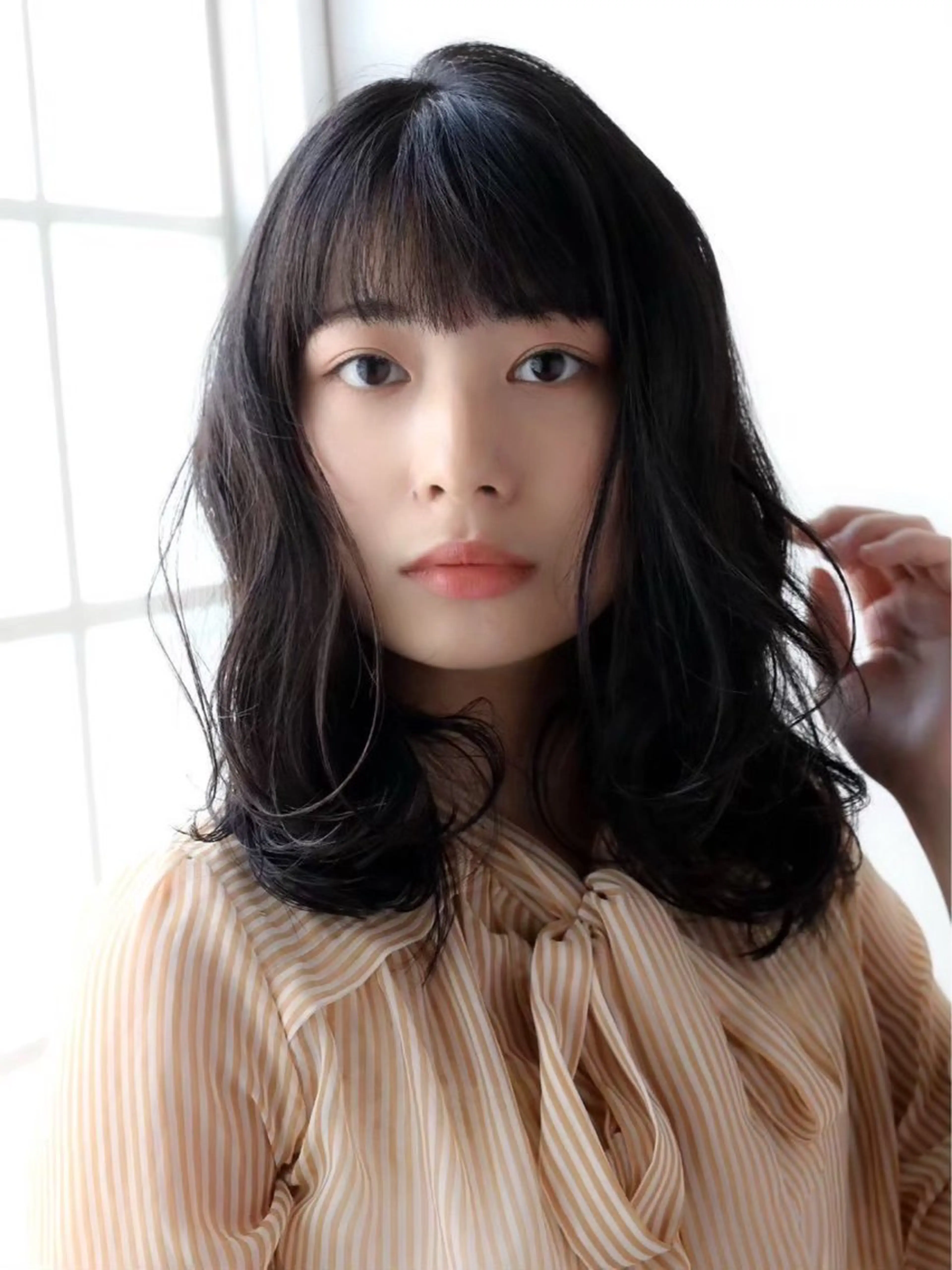 ミディアム パーマ ミディアムパーマ デジタルパーマ 地毛風ストレート/ 艶髪/けいすけのヘアスタイル