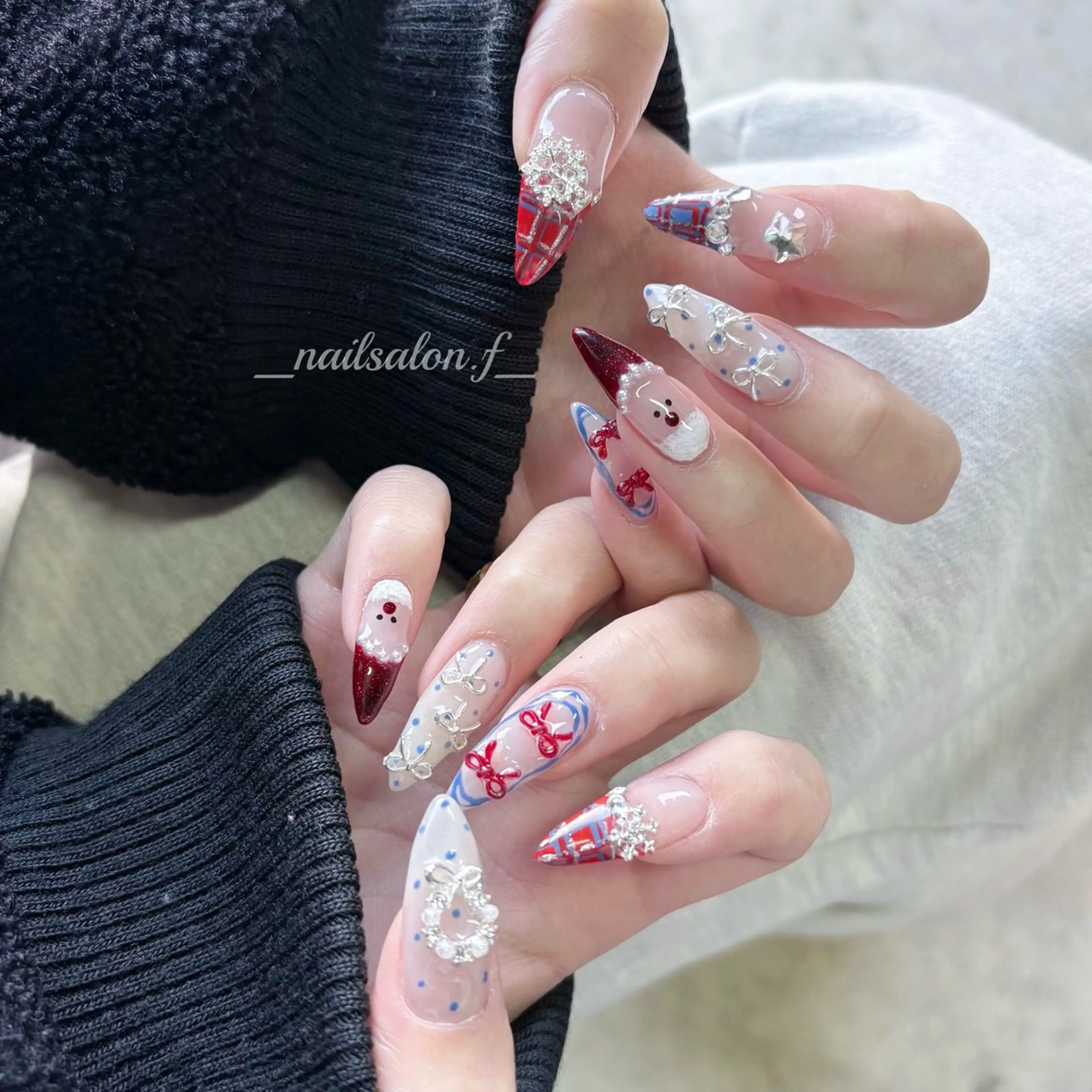 ネイル 冬ネイル クリスマス ハンドネイル Nailsalon Fのネイルデザイン