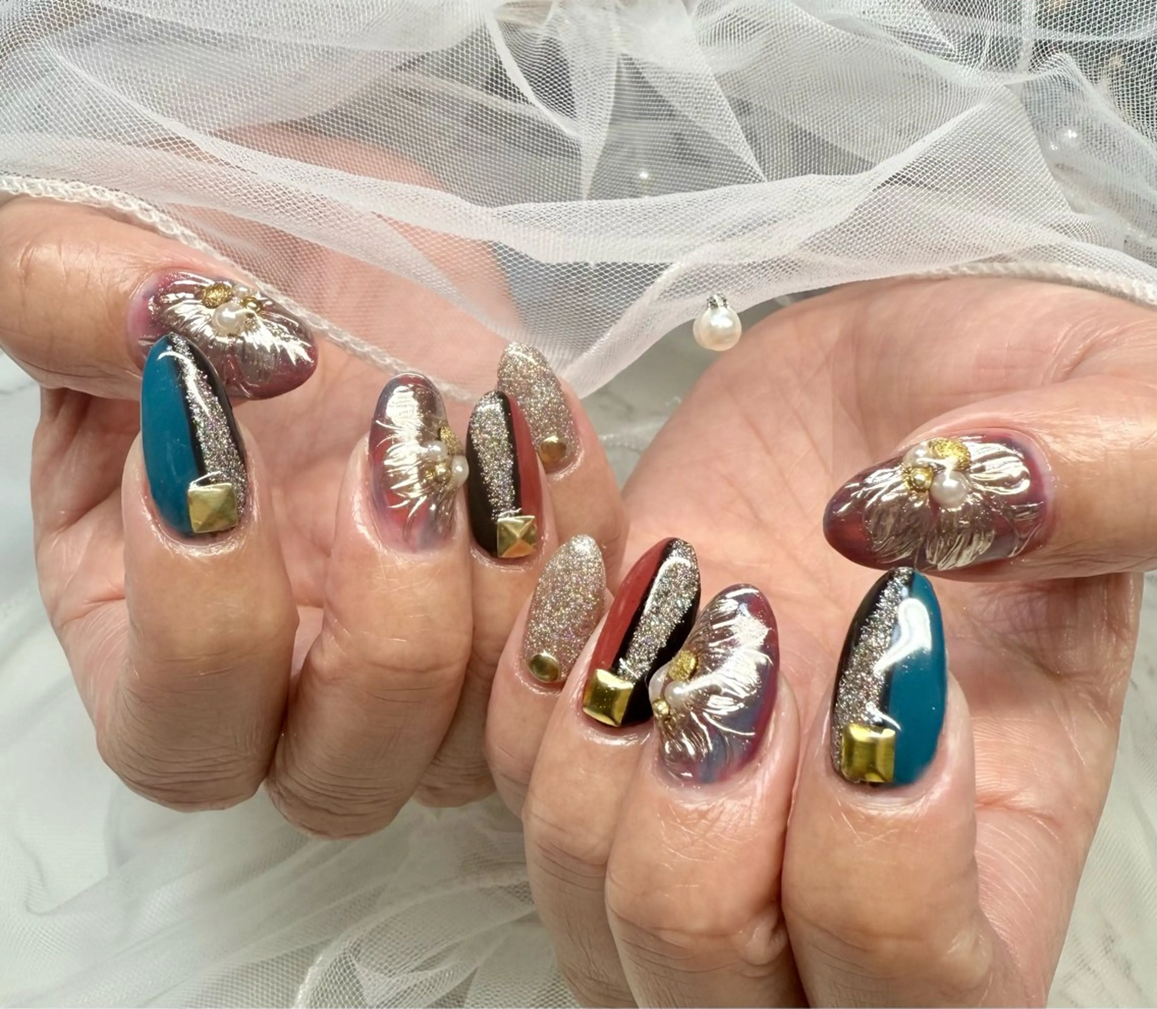 ネイル アートネイル チークネイル フラッシュネイル フラッシュマグ フレンチネイル M.N_ nailのネイルデザイン
