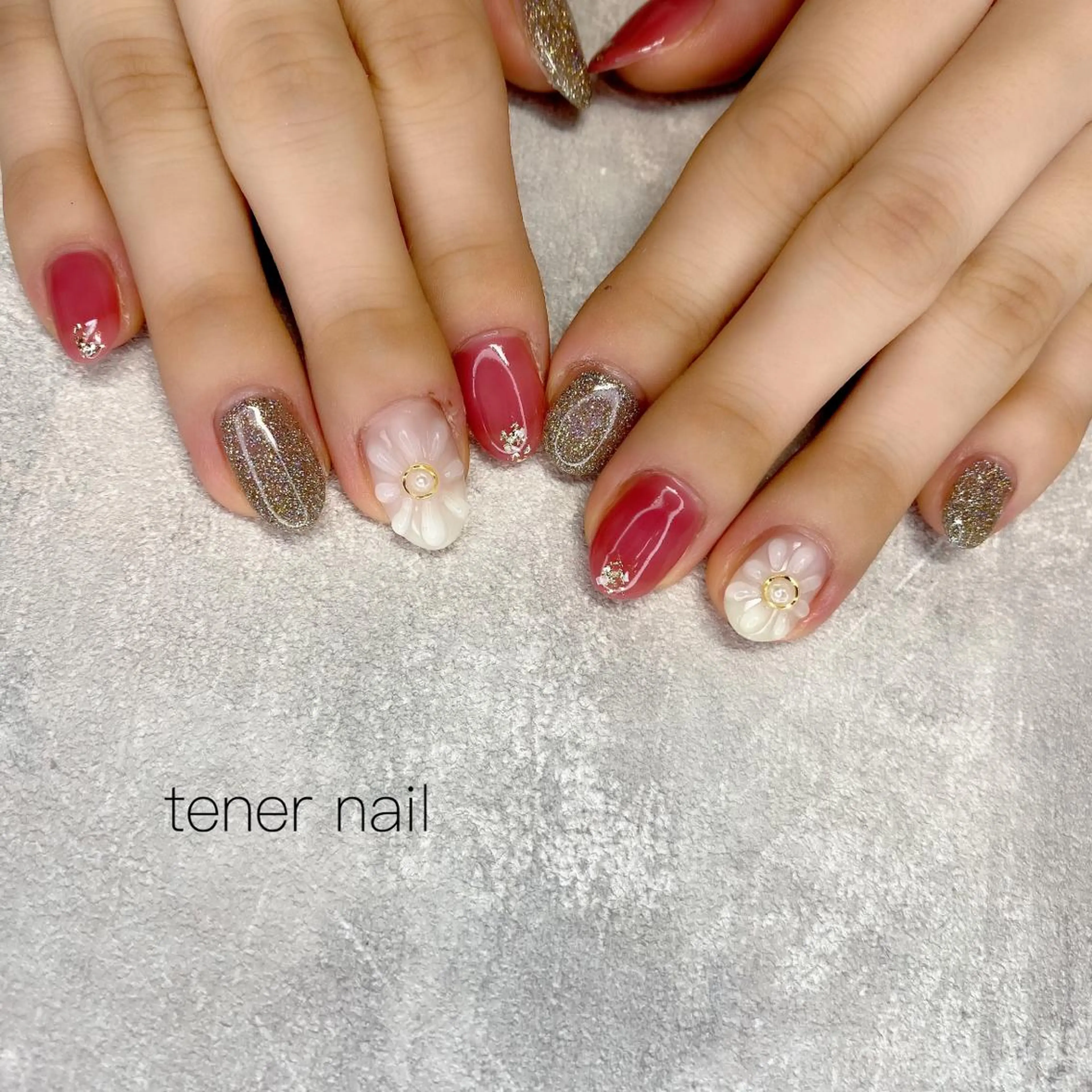 ネイル フラワーネイル ぷっくりネイル テネルネイル tener nailのネイルデザイン