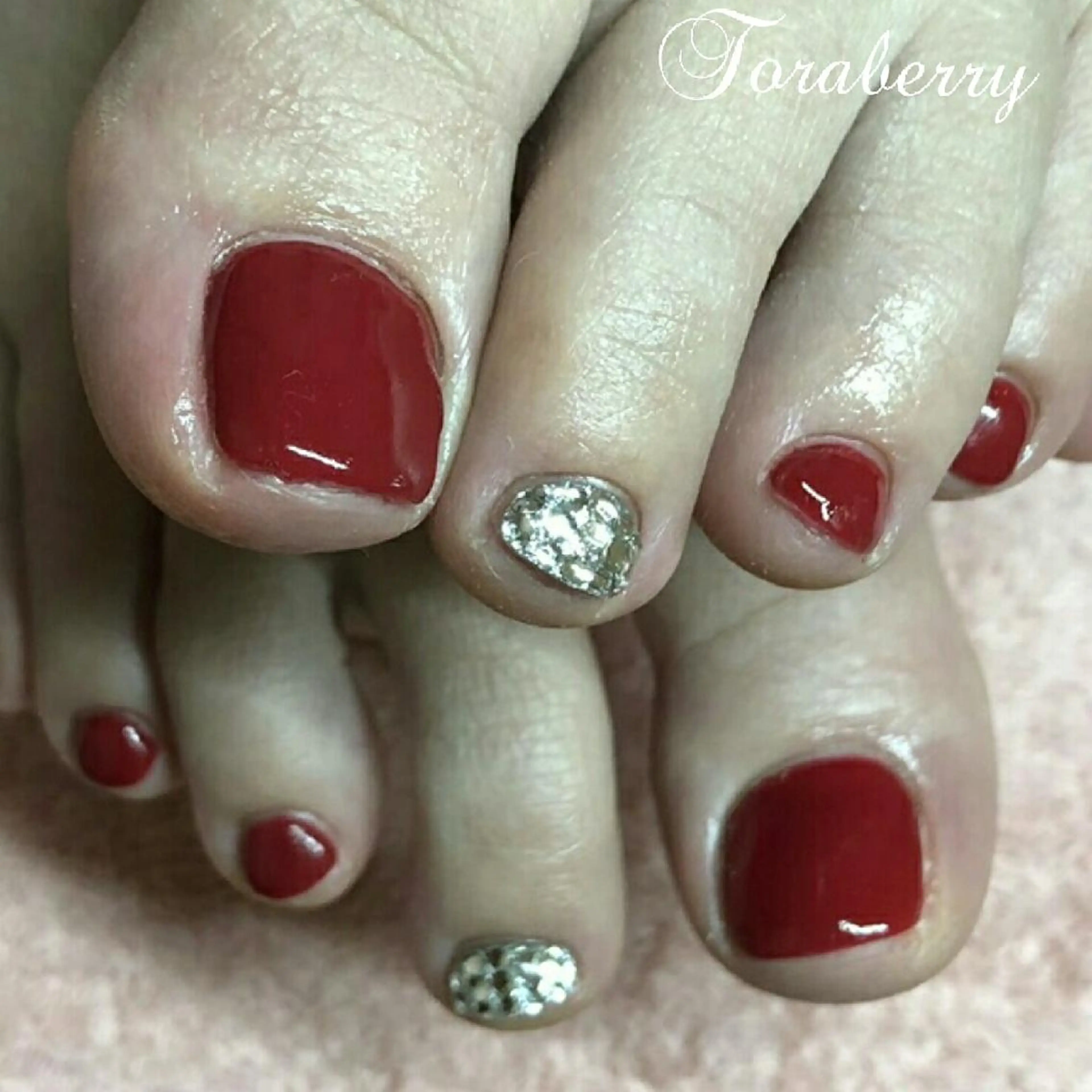 ネイル ストーンネイル フットネイル ネイリスト なつみのネイルデザイン