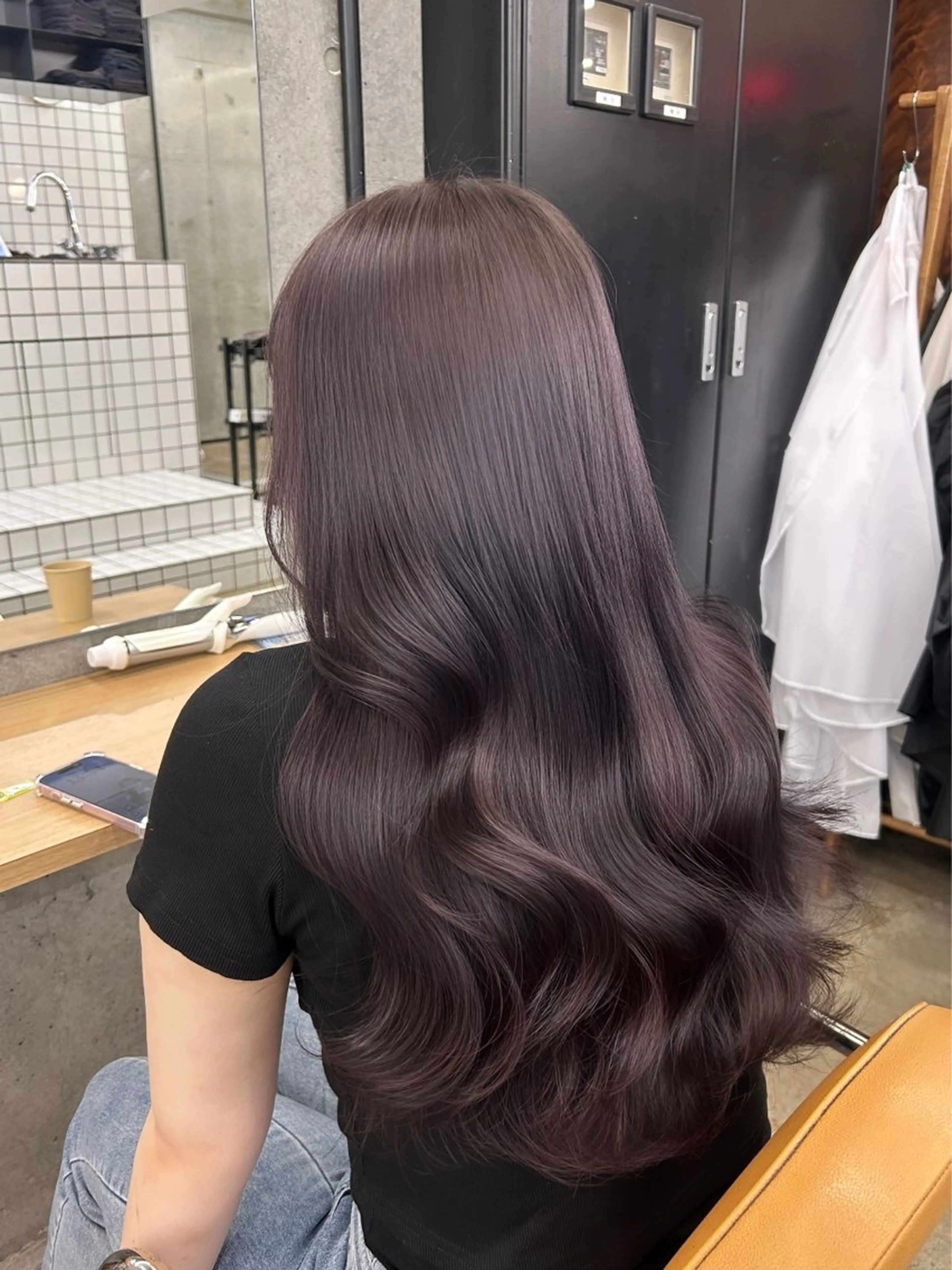 ロング カラー ヘアカラー トリートメント 🌷ラベンダーピンク 顔まわり🌷ねいろのヘアスタイル